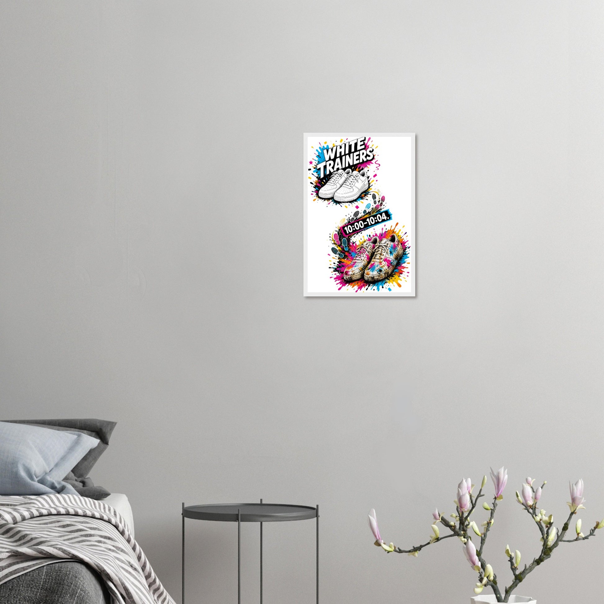 White Trainers: 10:00–10:04 Framed Wall Art — product view 10
