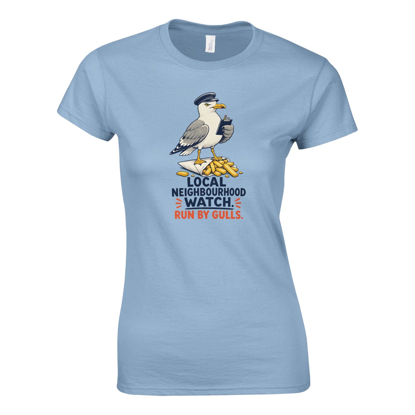 Local Neighbourhood Watch: Run by Gulls Women's T-shirt — product view 3