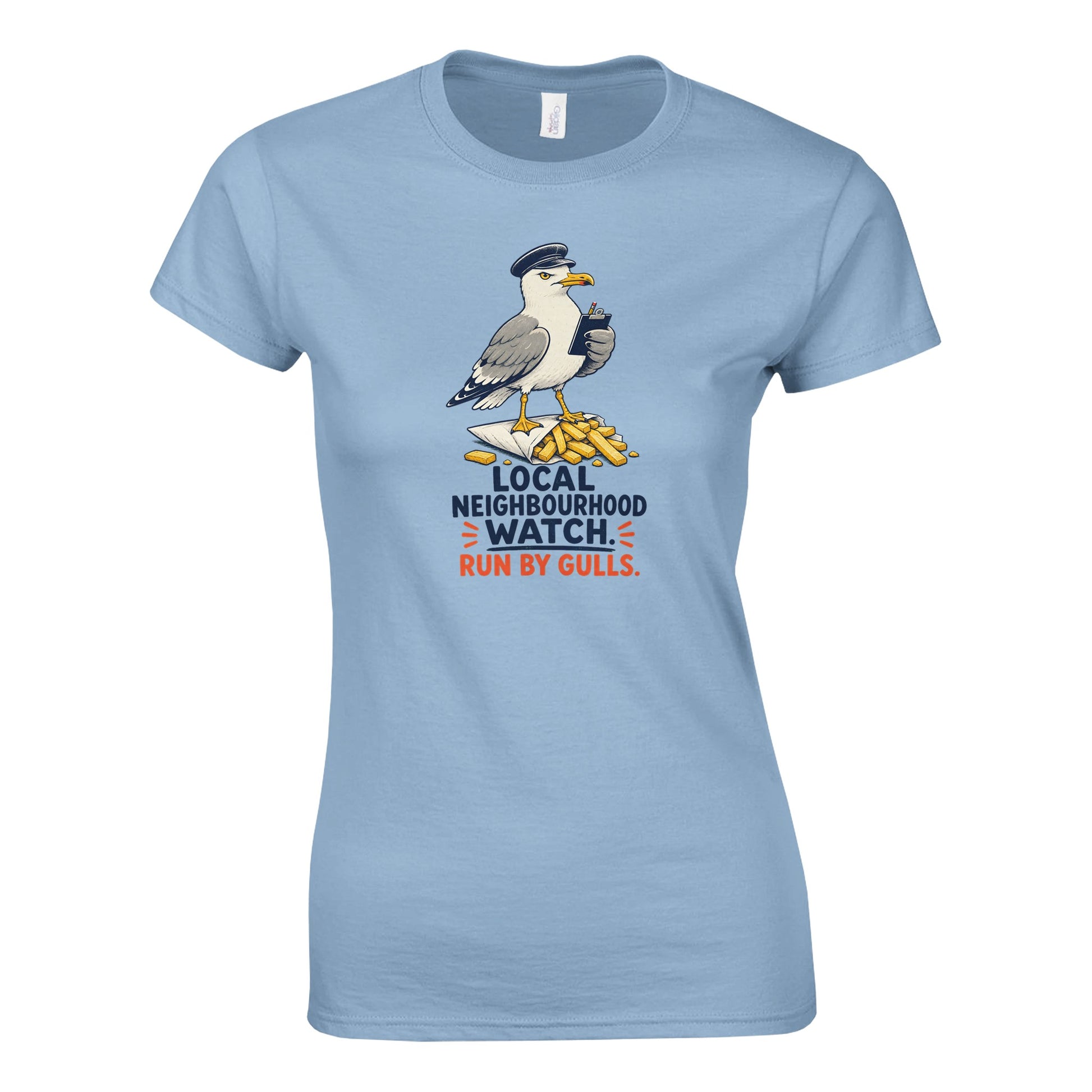 Local Neighbourhood Watch: Run by Gulls Women's T-shirt — product view 3