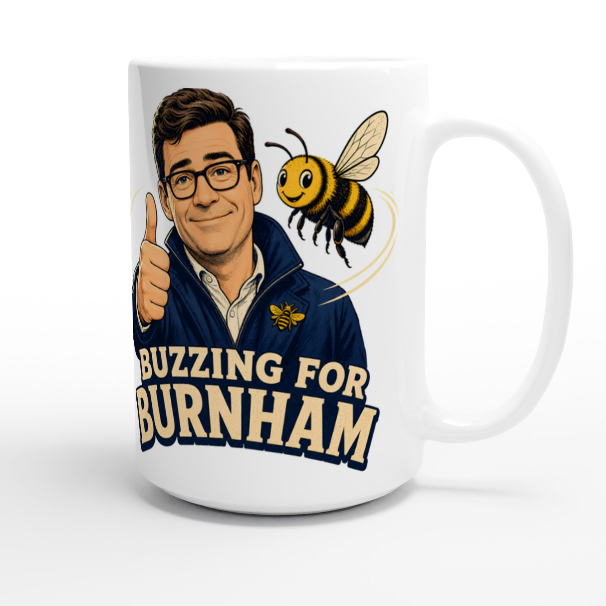 Buzzing for Burnham Large Mug — product view 3