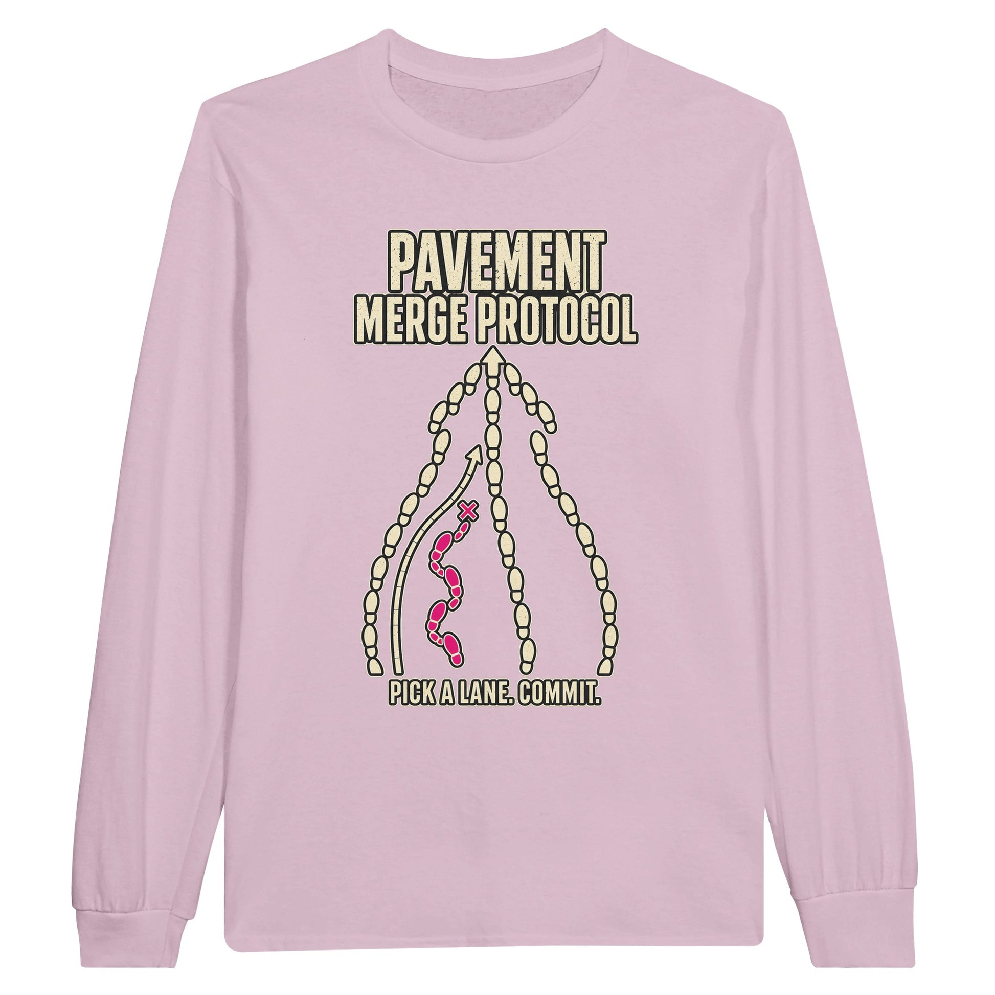 Pavement Merge Protocol — Pick a Lane Long-Sleeve T-shirt — product view 6