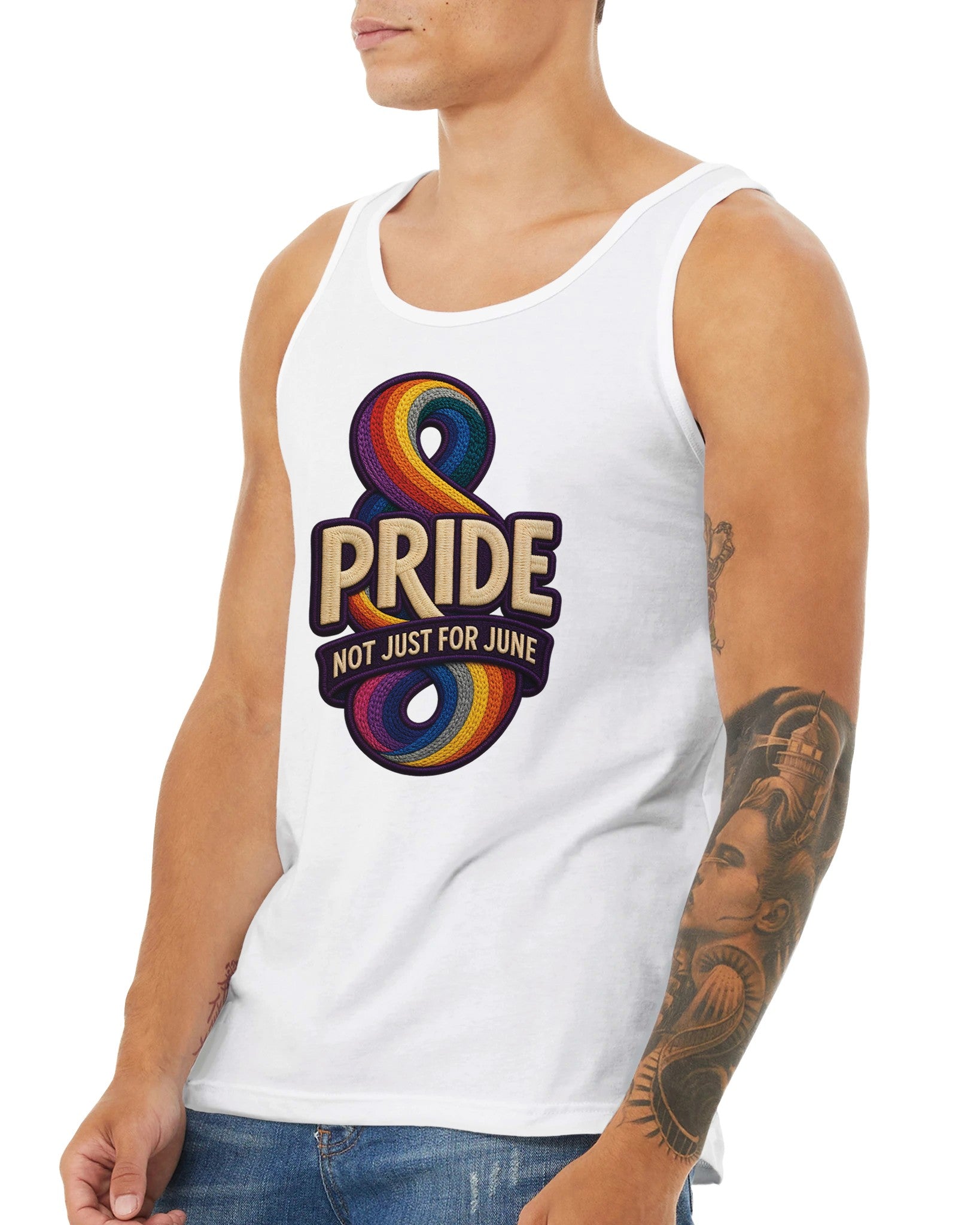Pride: Not Just for June Premium Unisex Tank Top — product view 16