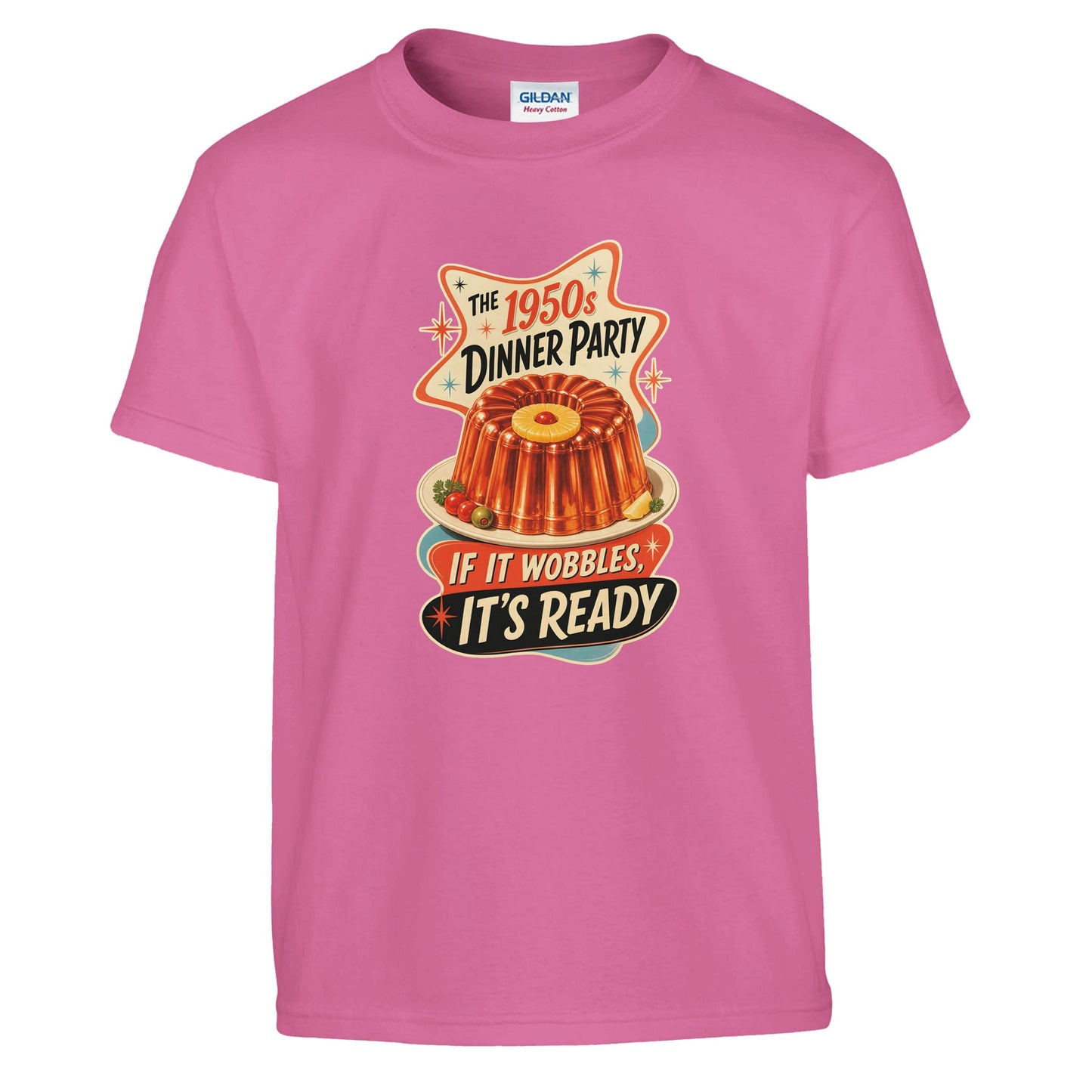 The 1950s Dinner Party — If It Wobbles, It's Ready Kids' T-shirt — product view 10