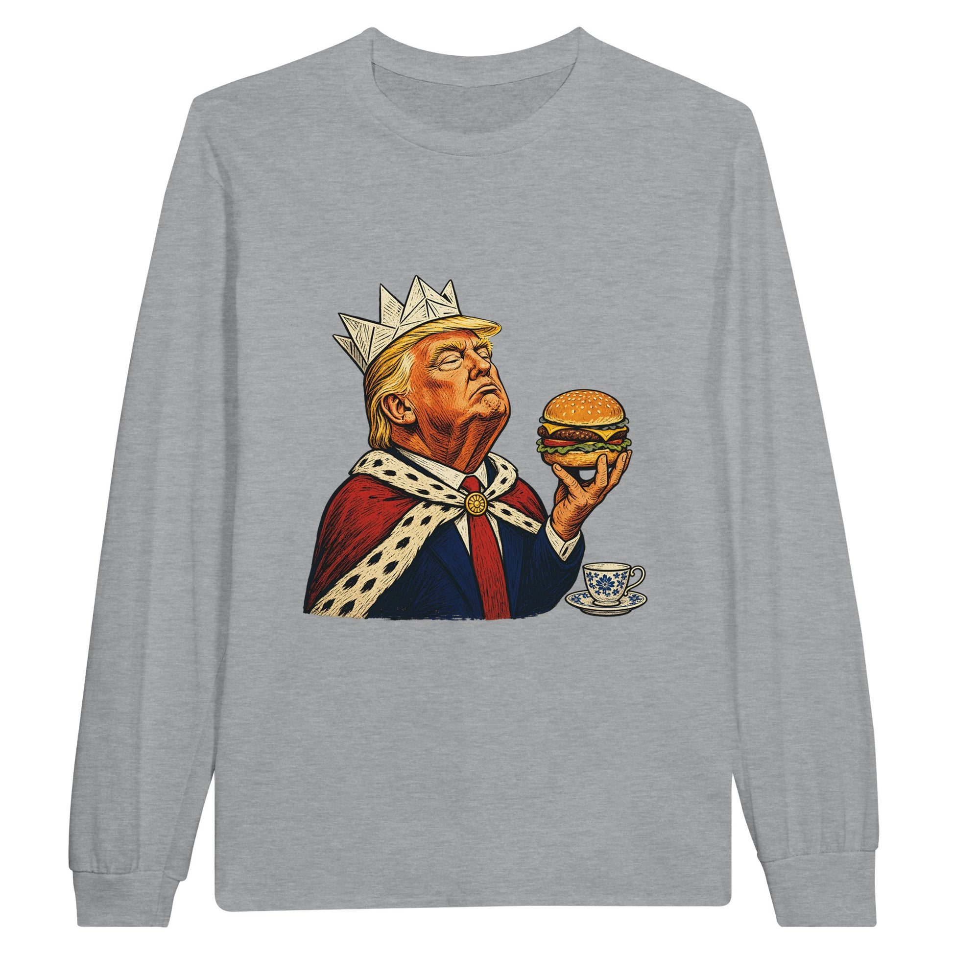 The Very Temporary Monarch — Trump Satire Long-Sleeve T-shirt — product view 10