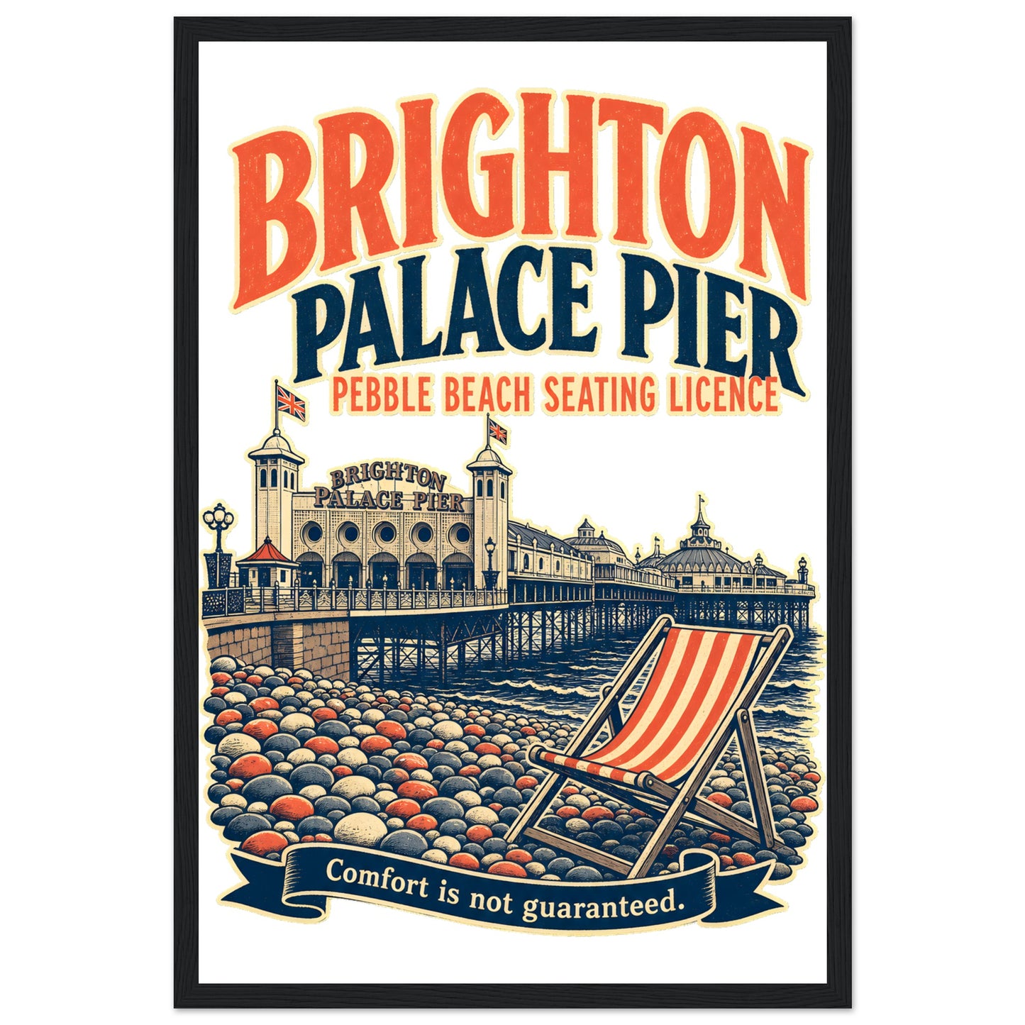 Brighton Pebble Beach Seating Licence Framed Wall Art — product view 6