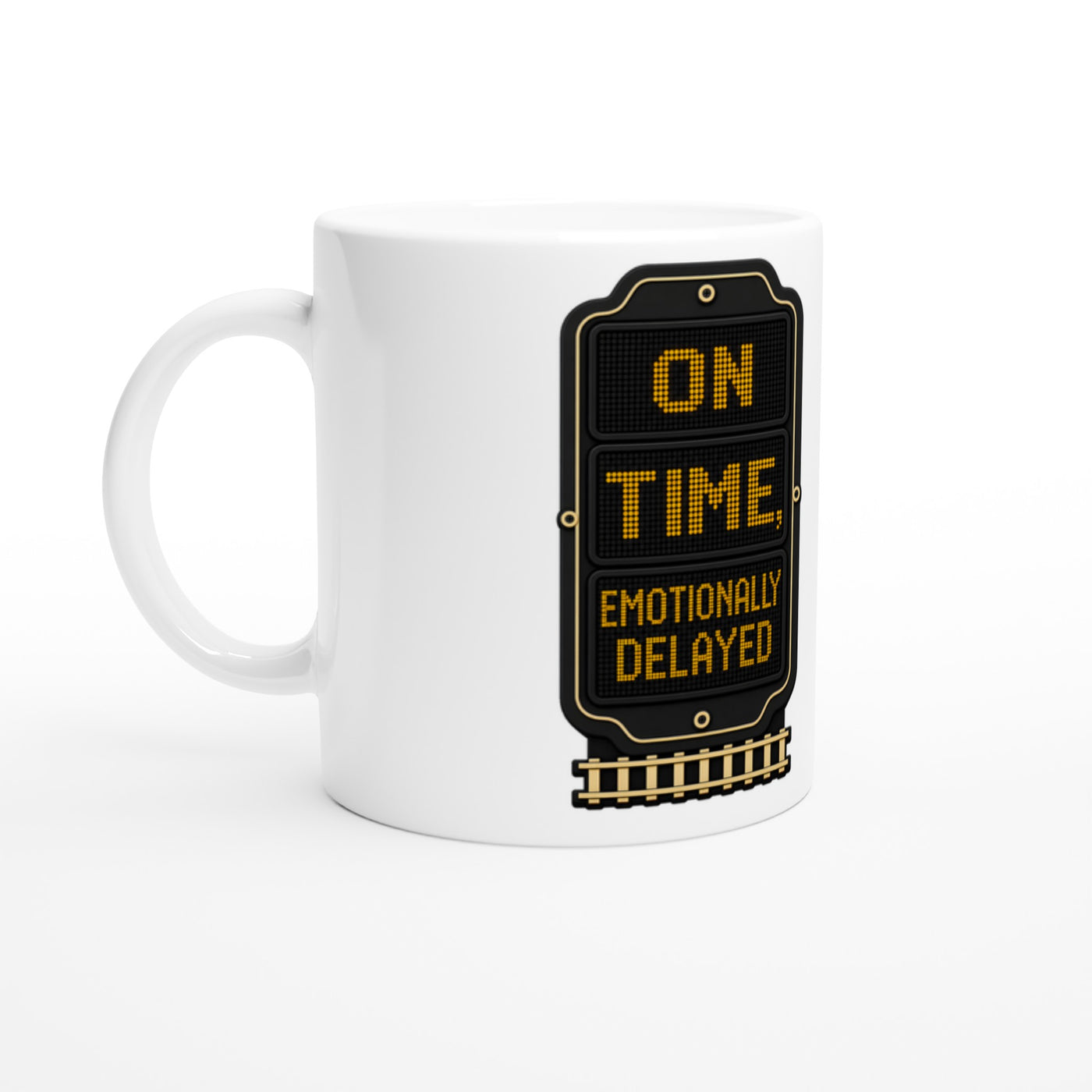 On Time, Emotionally Delayed Rail Graphic Mug