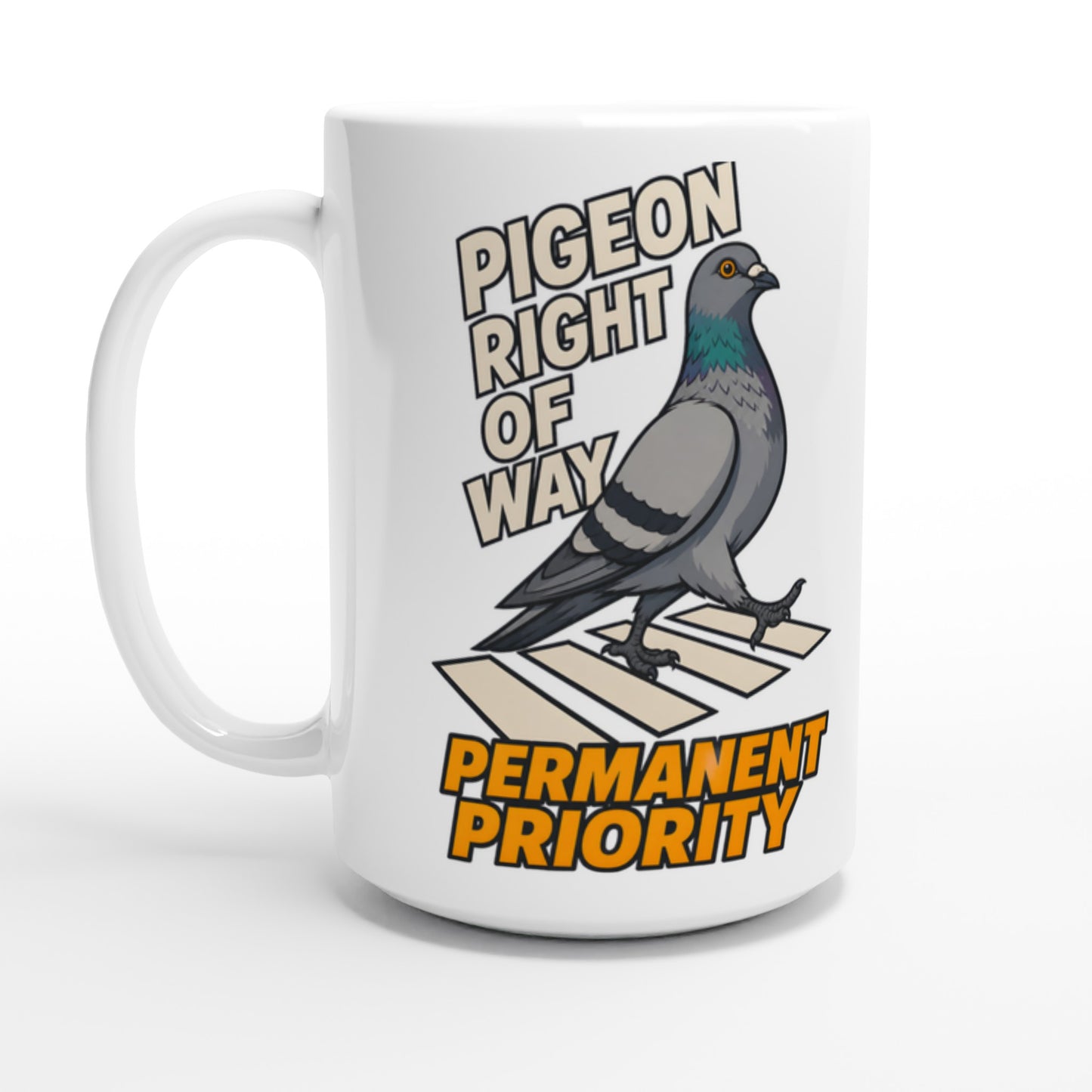 Pigeon Right of Way Large Mug — product view 1