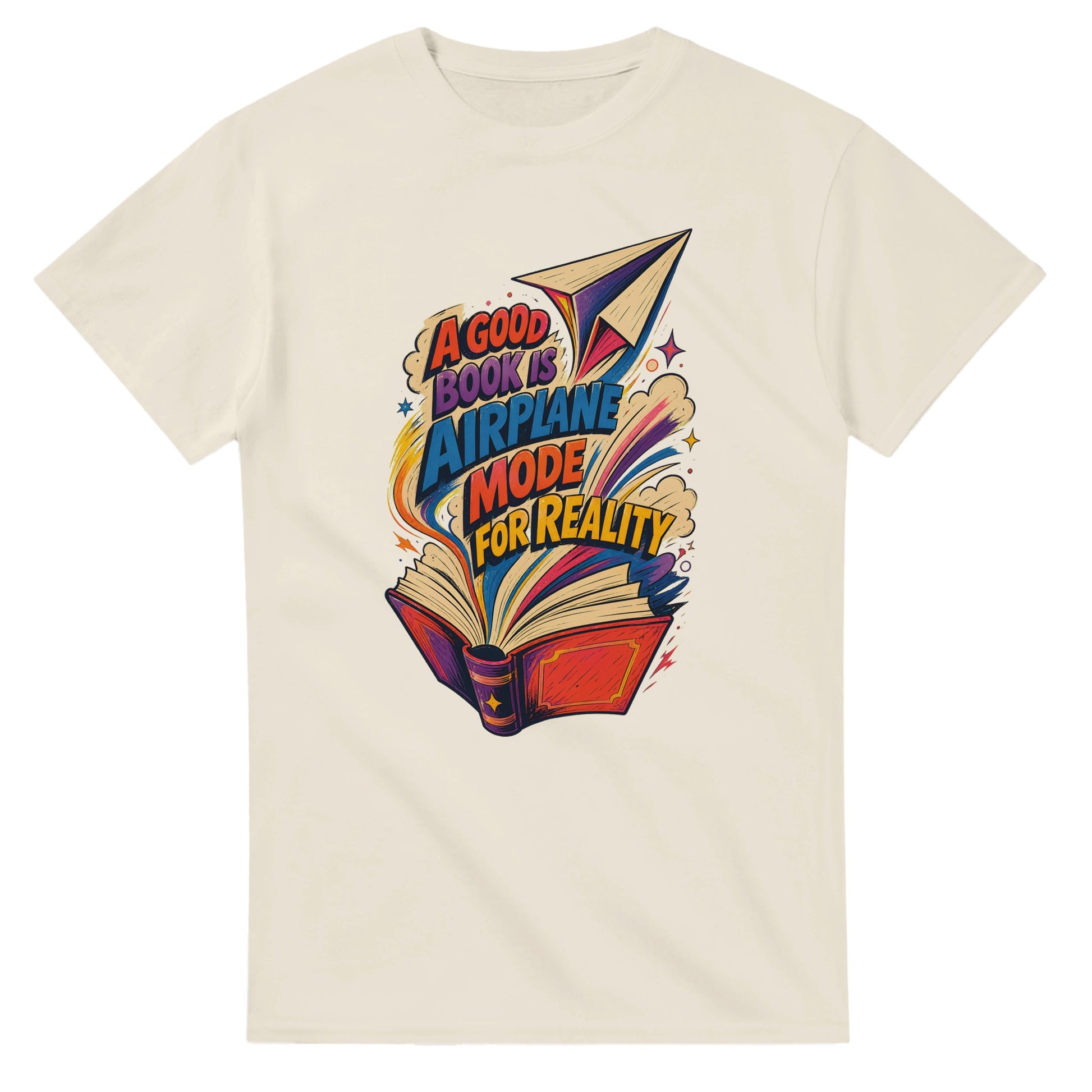 A Good Book Is Airplane Mode for Reality T-shirt — product view 8