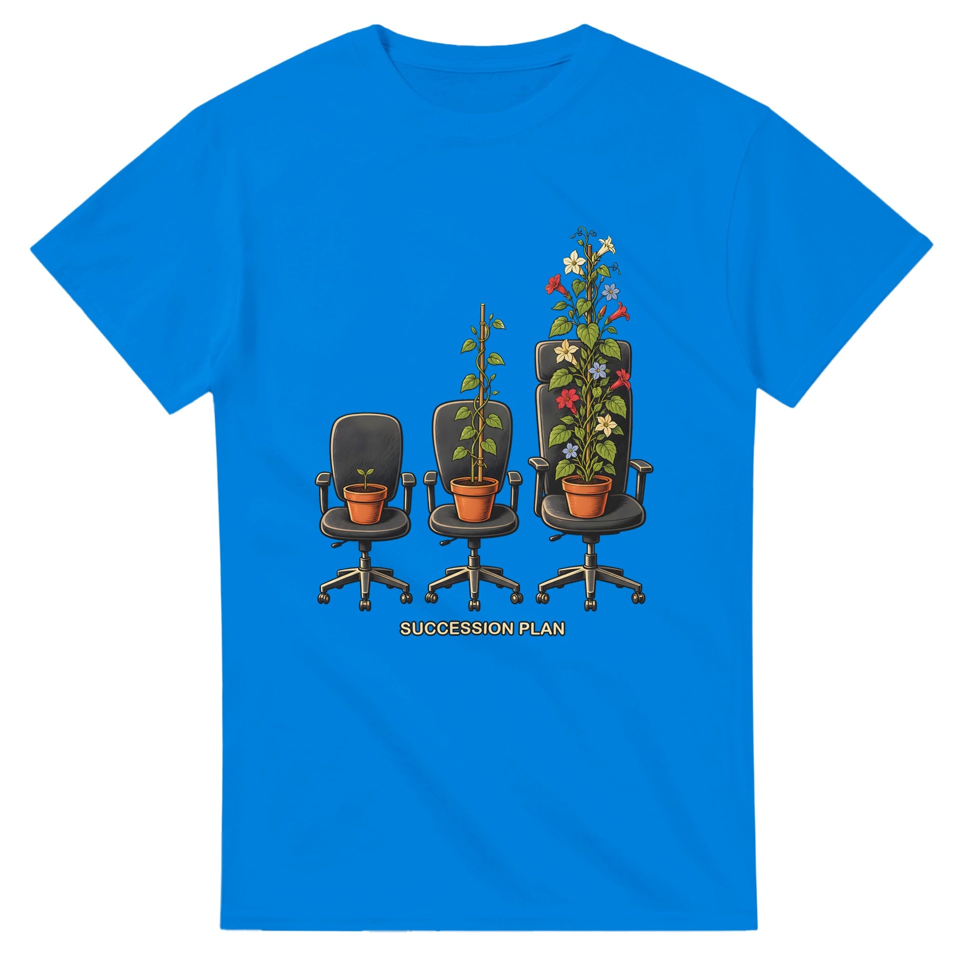 Succession Plan Office Chair Garden Graphic T-shirt — product view 2