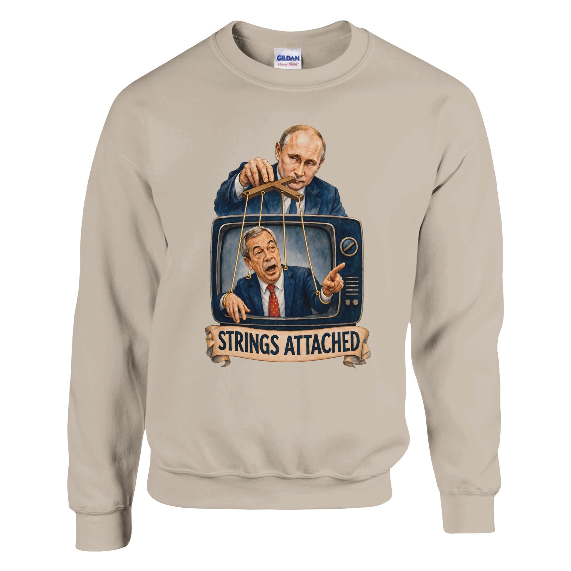 Strings Attached Political Satire Sweatshirt — product view 14