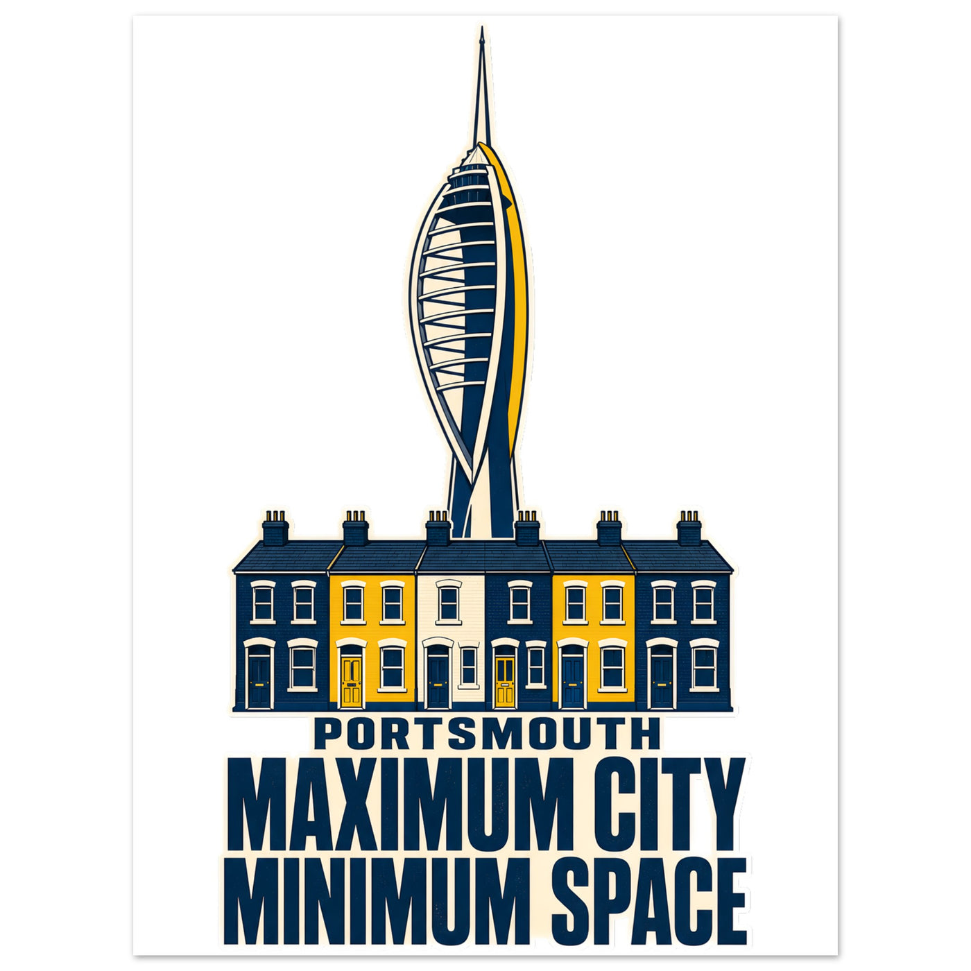 Portsmouth Maximum City Minimum Space Aluminium Print