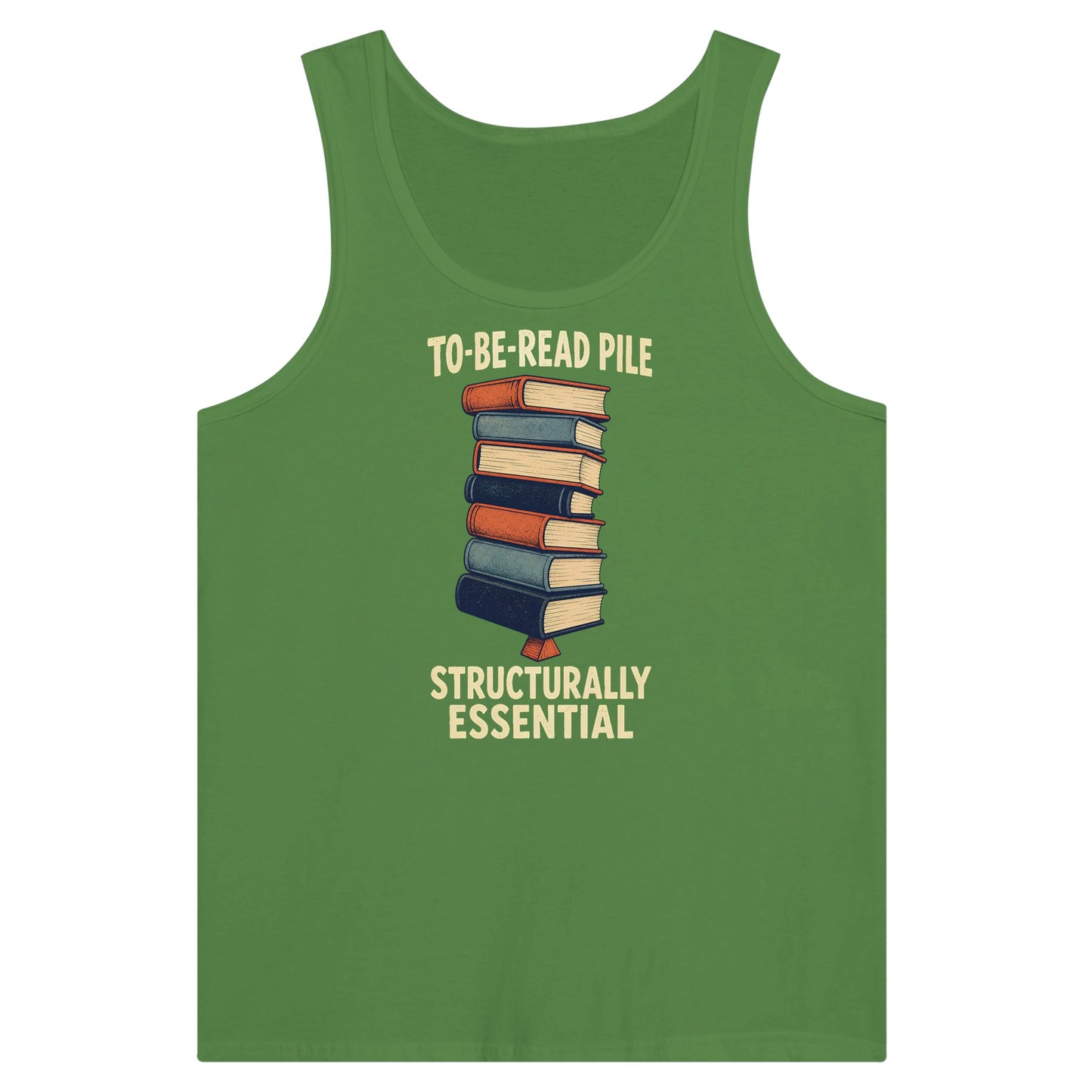 To-Be-Read Pile: Structurally Essential Book Graphic Premium Unisex Tank Top — product view 13