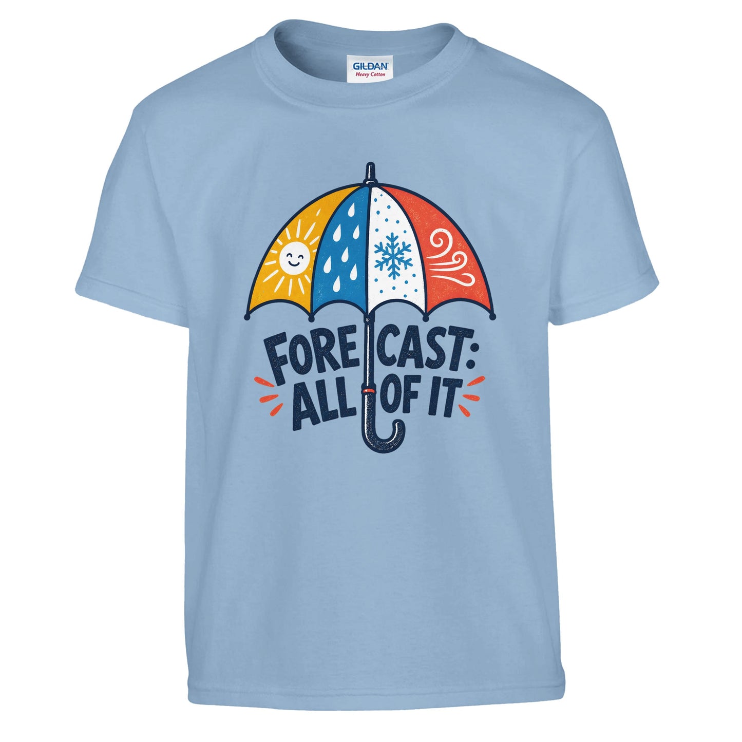 Forecast: All of It British Weather Graphic Kids' T-shirt — product view 3