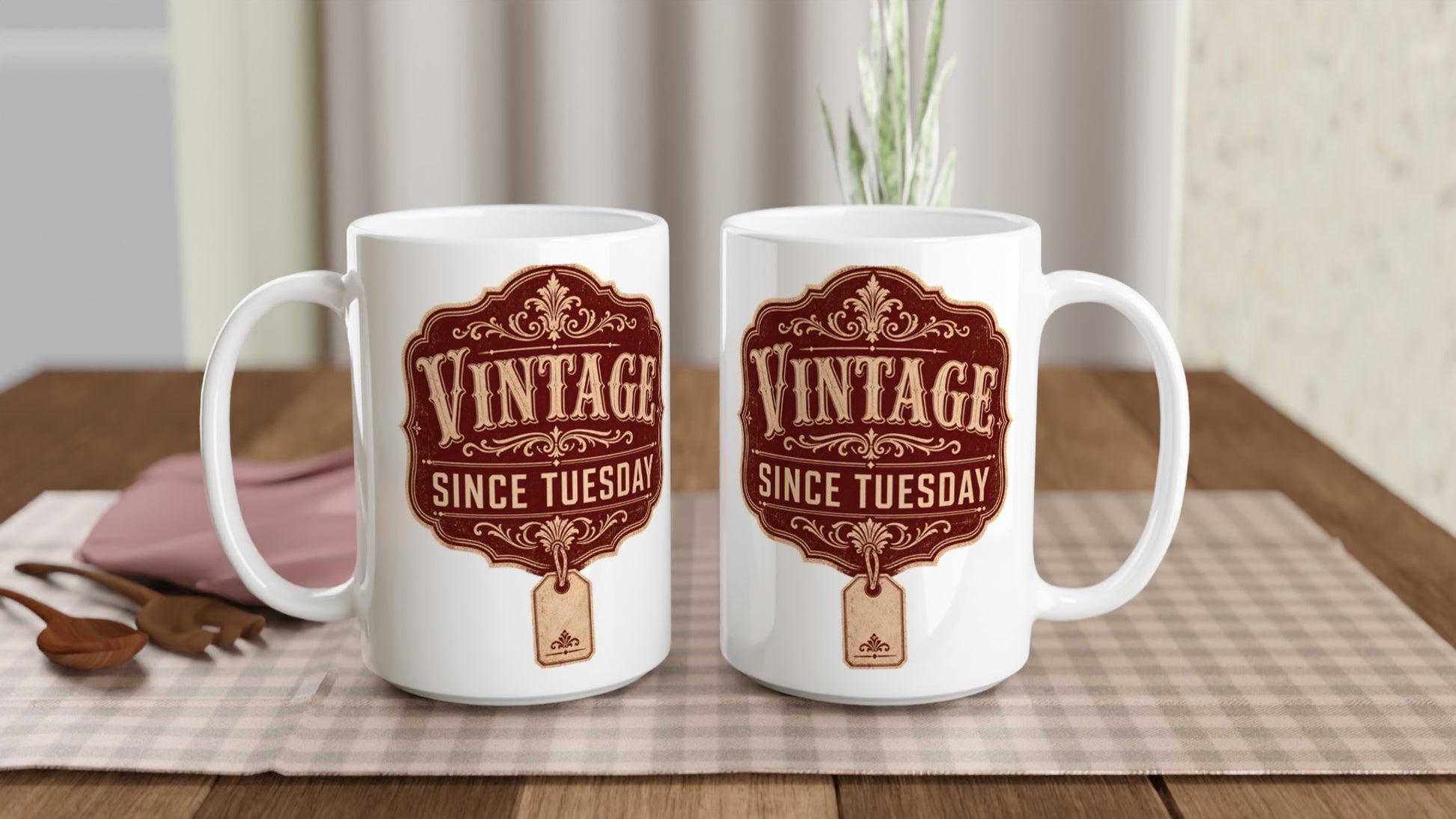 Vintage Since Tuesday Large Mug — product view 5