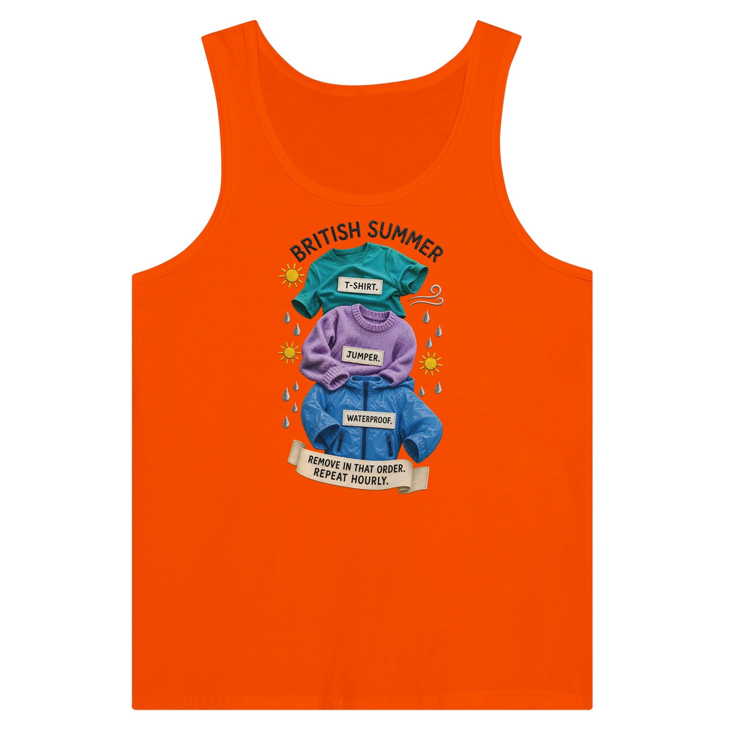 British Summer: Repeat Layers Hourly Premium Unisex Tank Top — product view 7