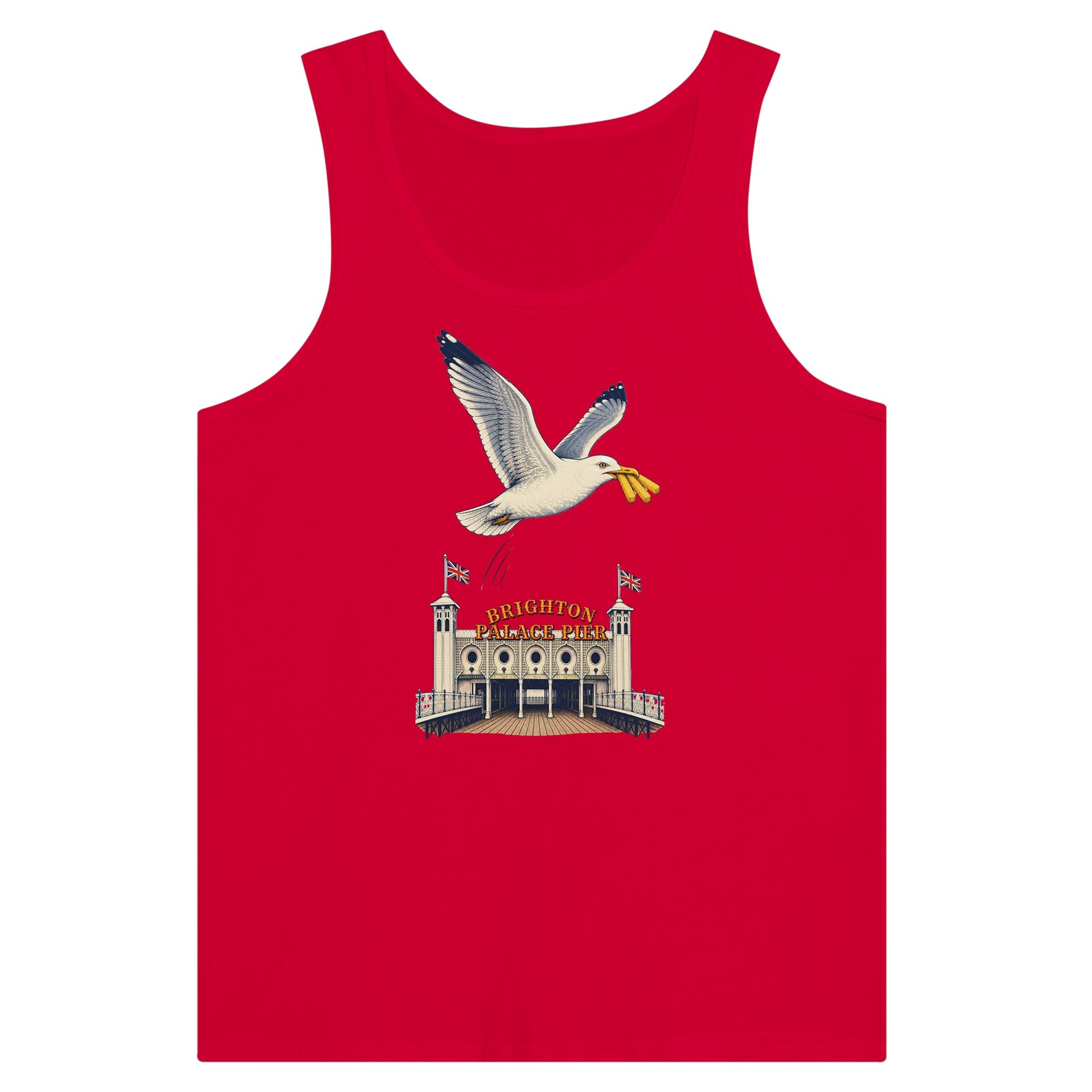 Brighton Palace Pier Chip Heist Premium Unisex Tank Top — product view 12