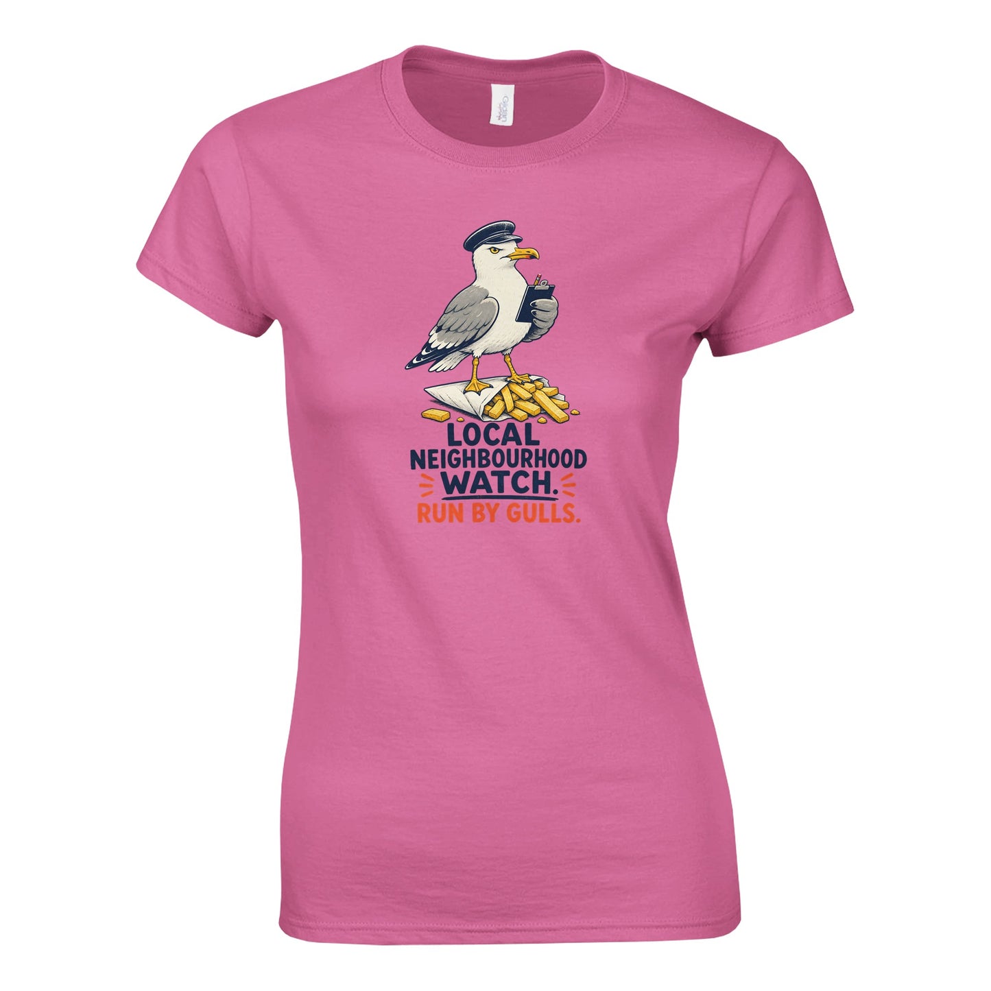 Local Neighbourhood Watch: Run by Gulls Women's T-shirt — product view 4