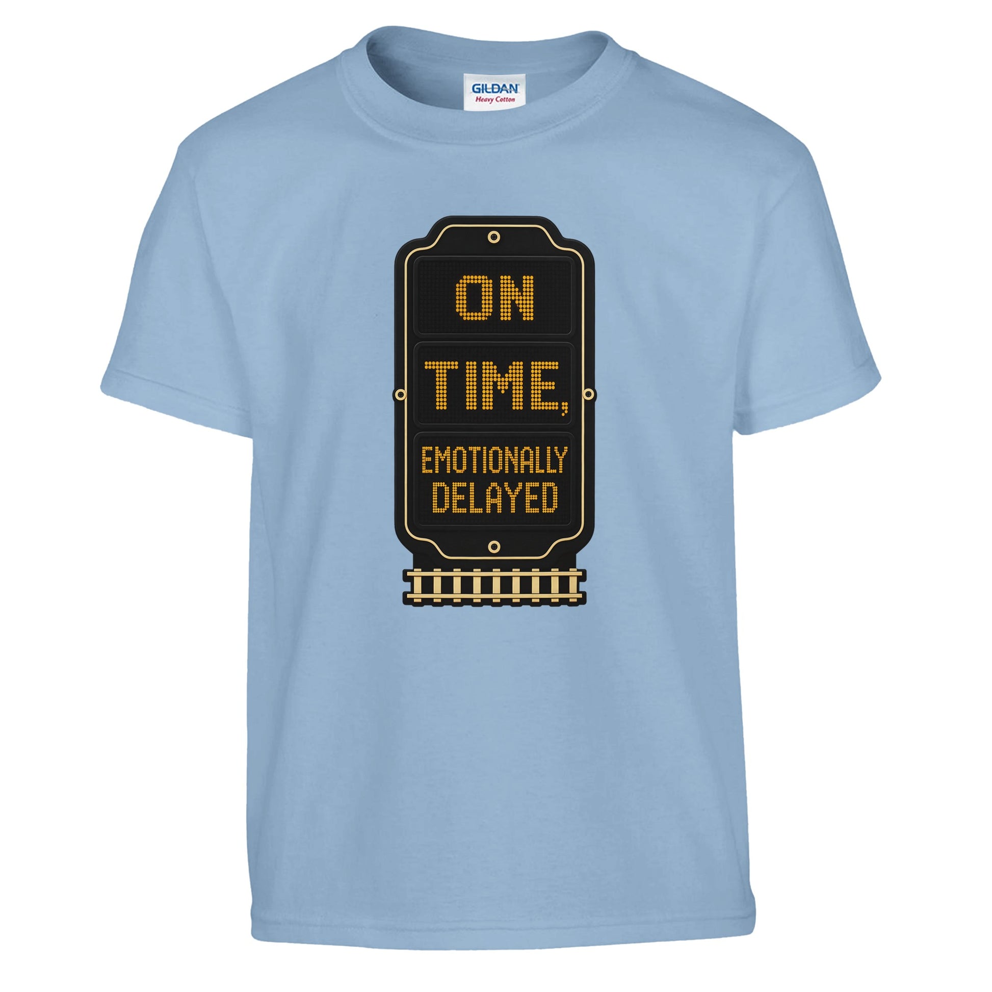 On Time, Emotionally Delayed Rail Graphic Kids' T-shirt — product view 3