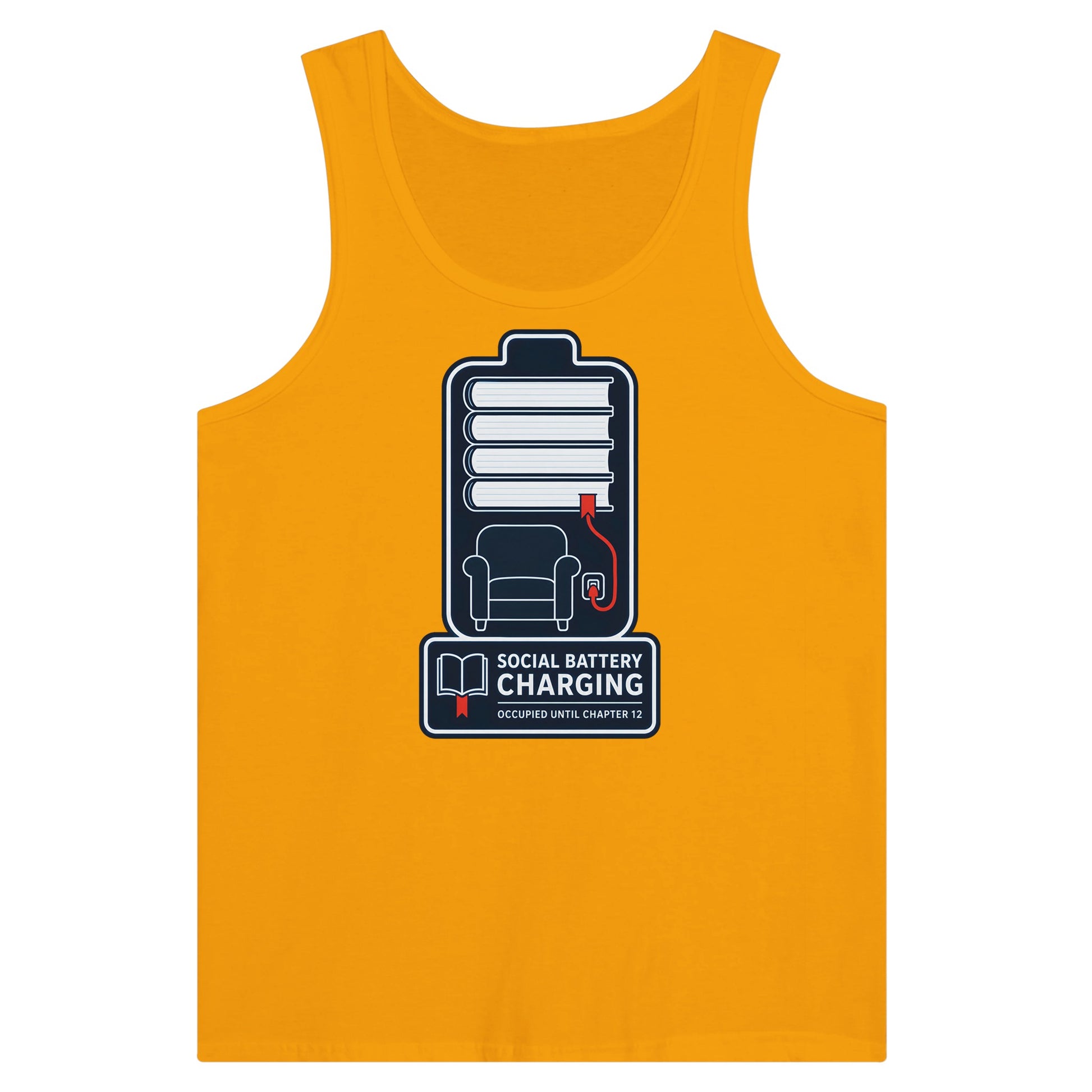 Social Battery Charging Premium Unisex Tank Top — product view 11