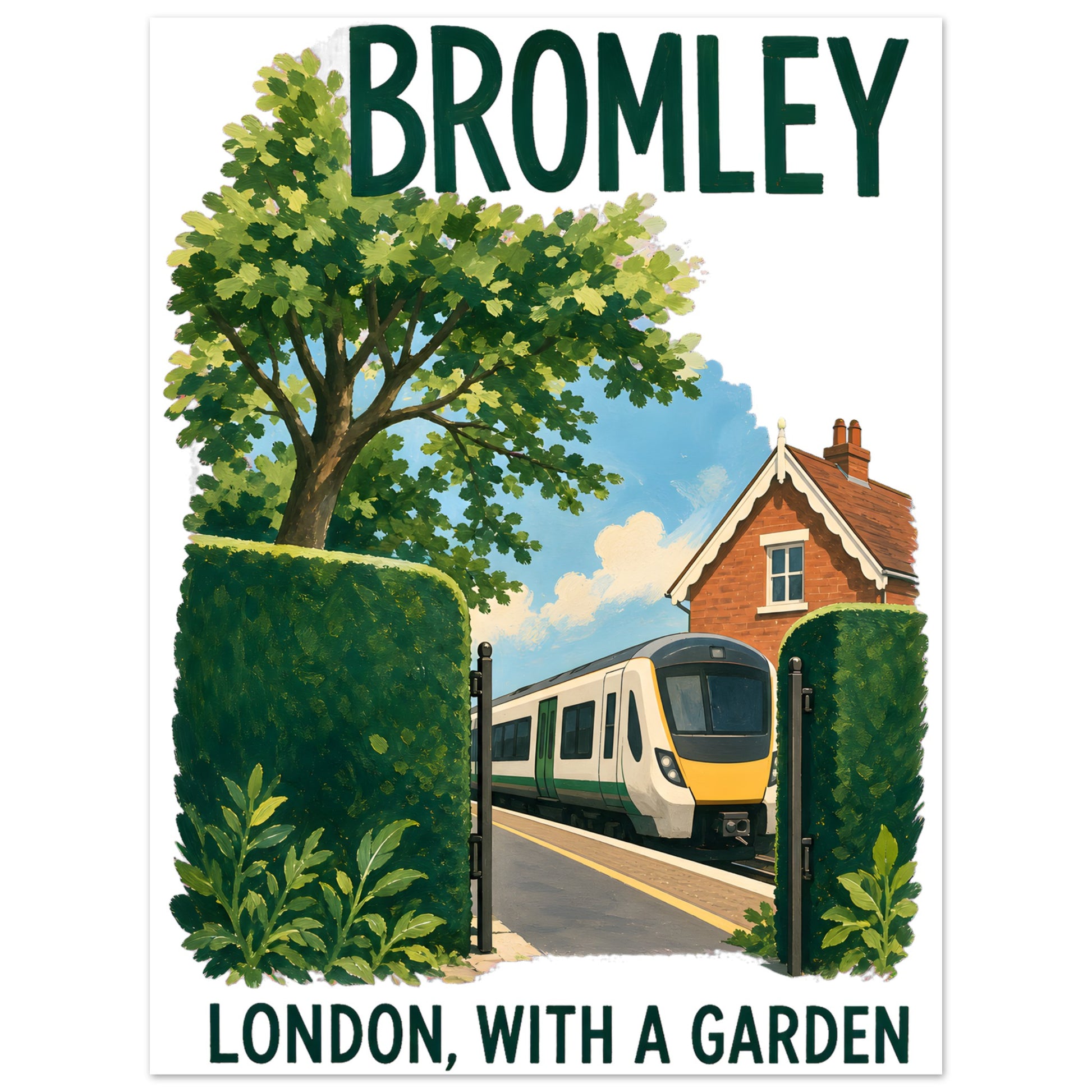 Bromley: London with a Garden Aluminium Print — product view 1