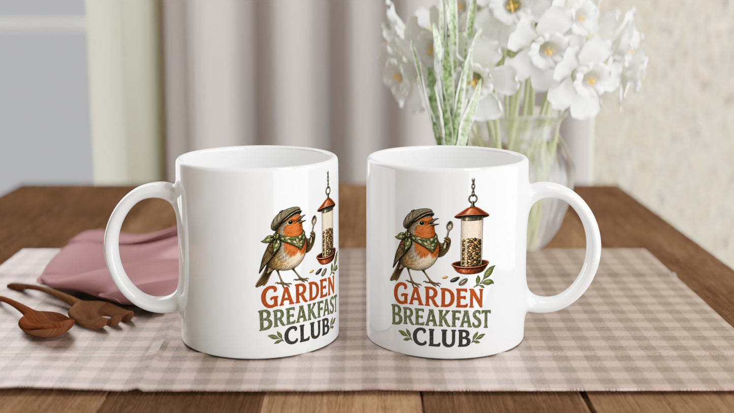 Garden Breakfast Club Robin Graphic Mug — product view 4