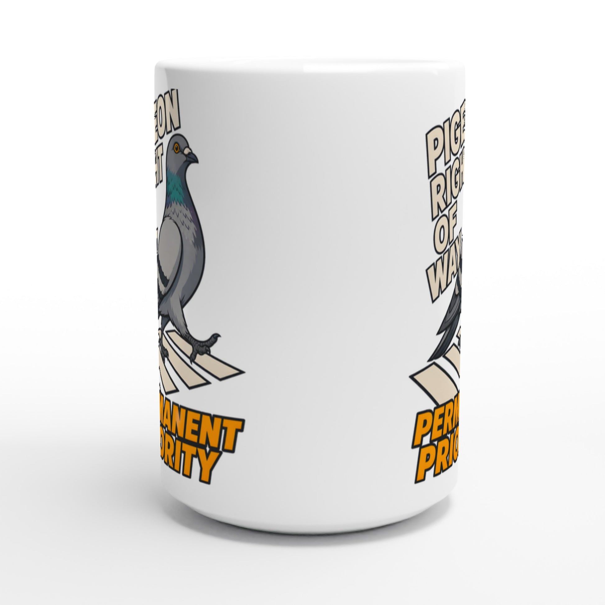 Pigeon Right of Way Large Mug — product view 2