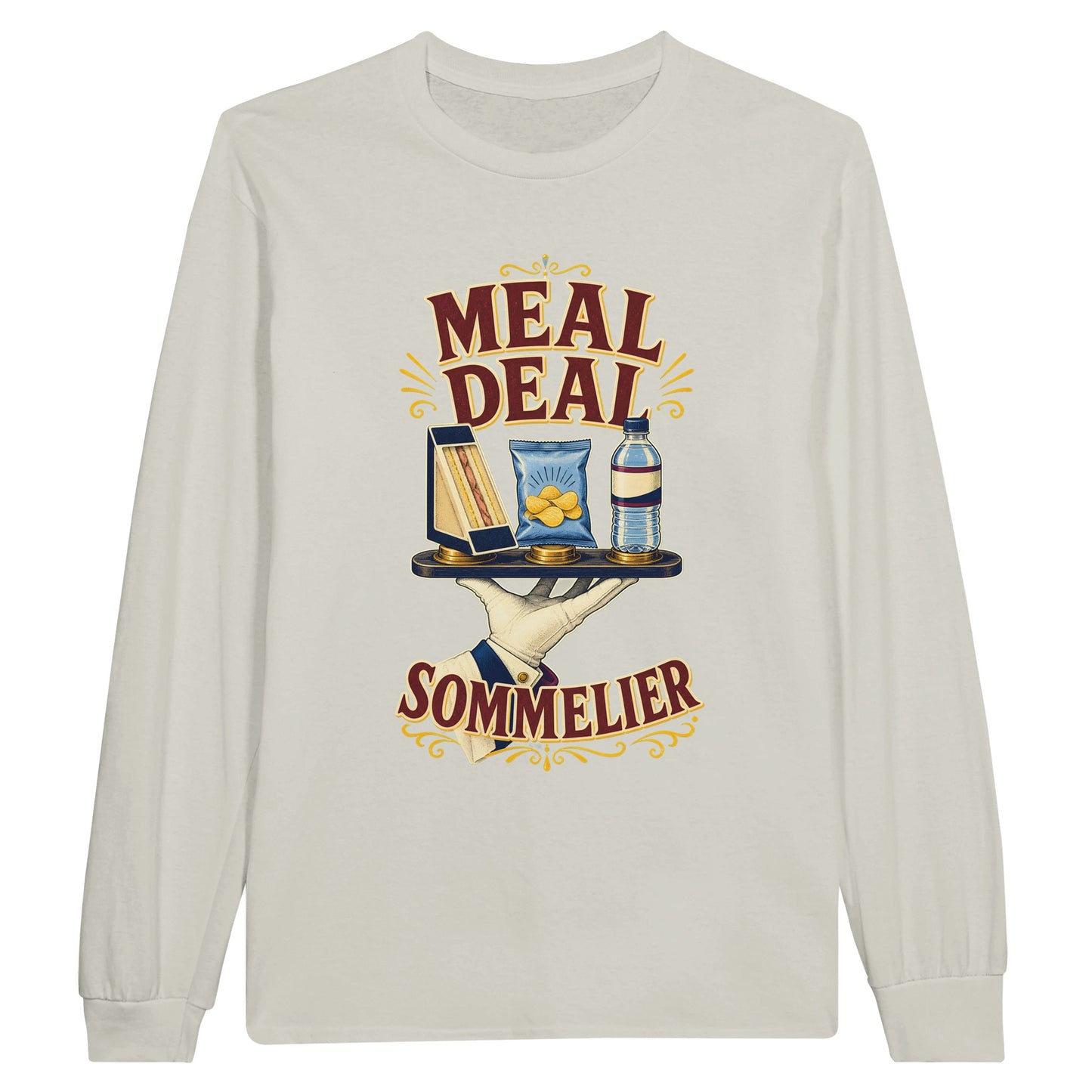 Meal Deal Sommelier British Lunch Design Long-Sleeve T-shirt — product view 14