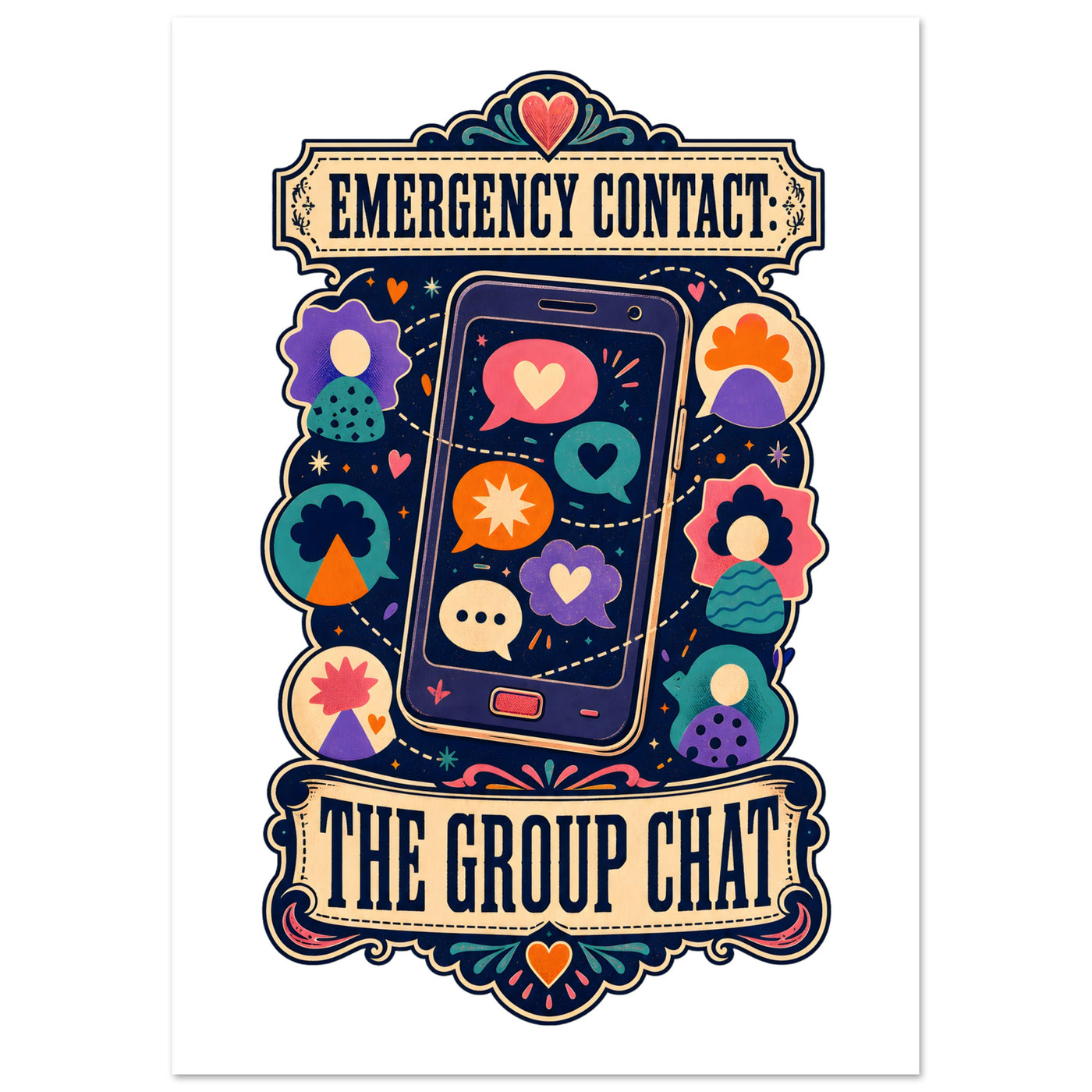 Emergency Contact — The Group Chat Poster