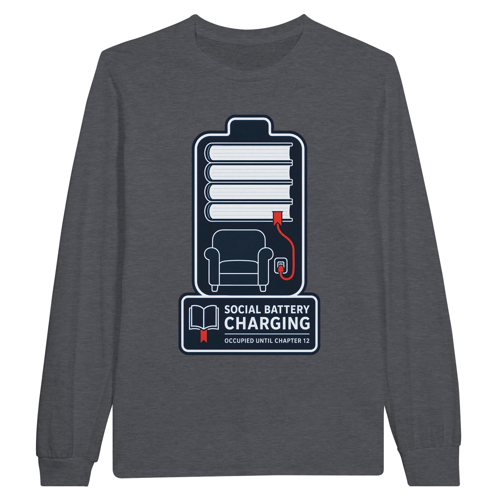 Social Battery Charging Long-Sleeve T-shirt — product view 2