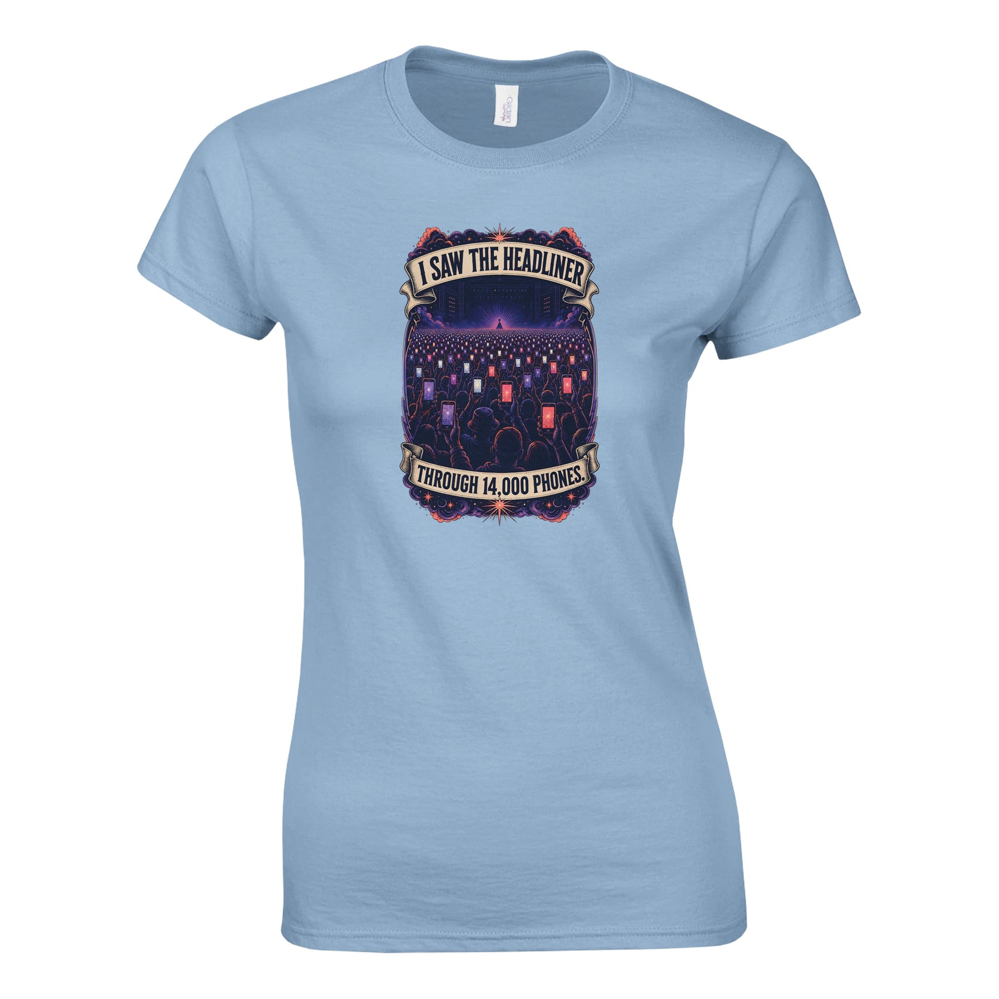 The Headliner Through 14,000 Phones Women's T-shirt — product view 4