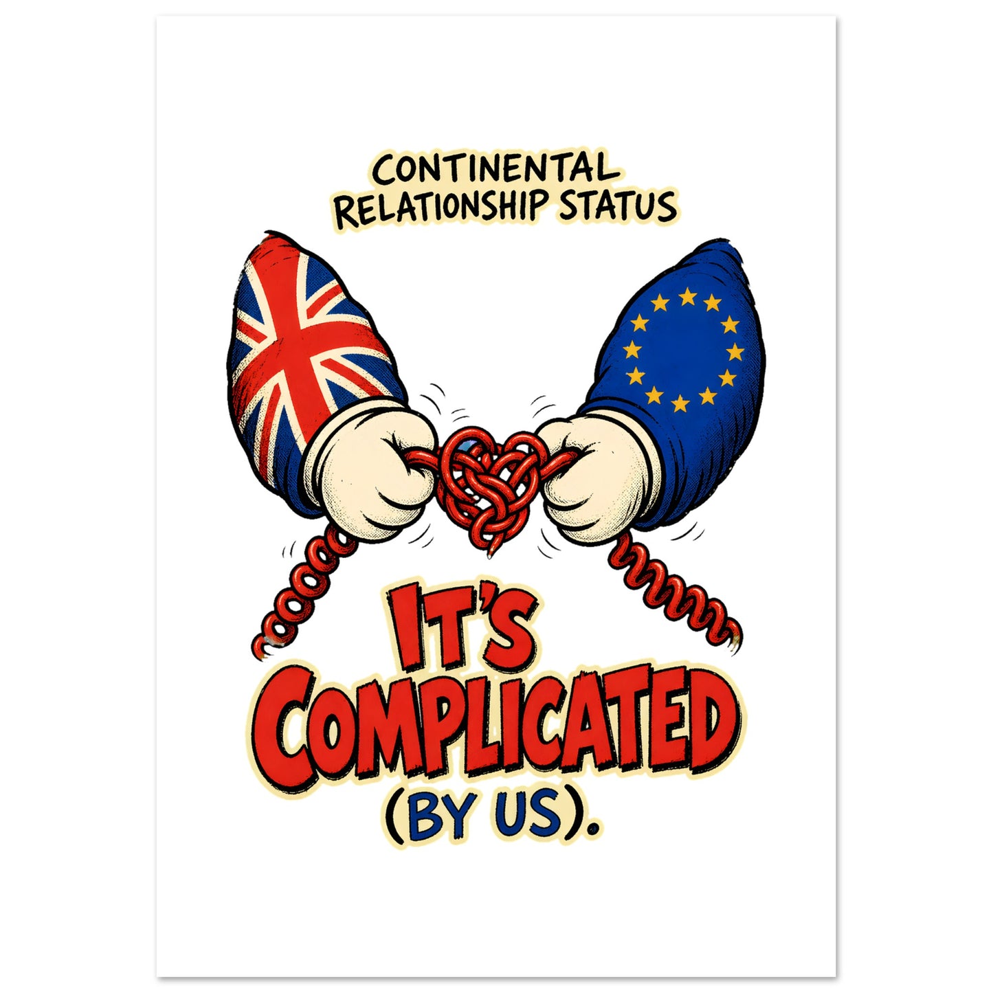It's Complicated (By Us) UK–EU 1990s Cartoon Poster — product view 2