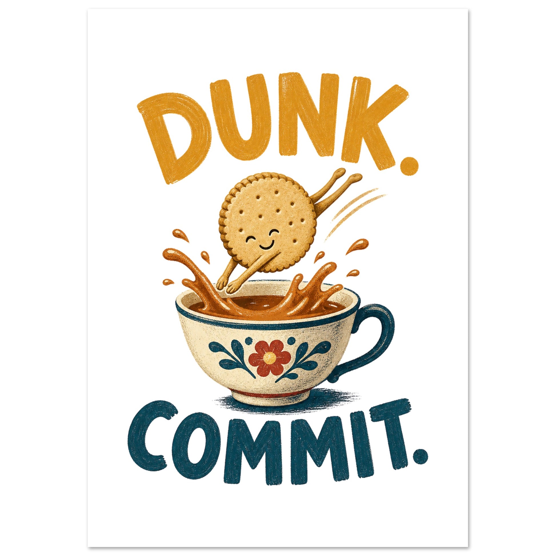 Dunk. Commit. Tea Biscuit Graphic Poster — product view 2