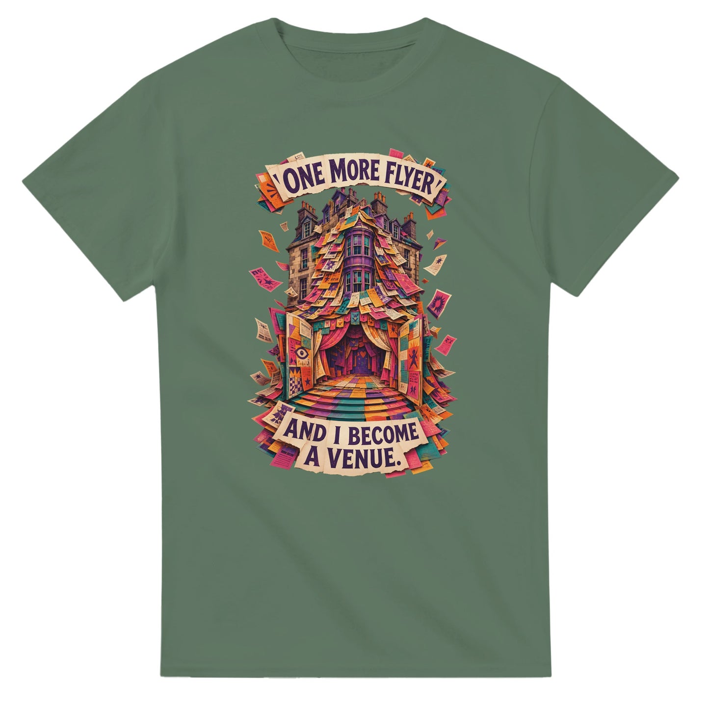 One More Flyer and I Become a Venue T-shirt — product view 13