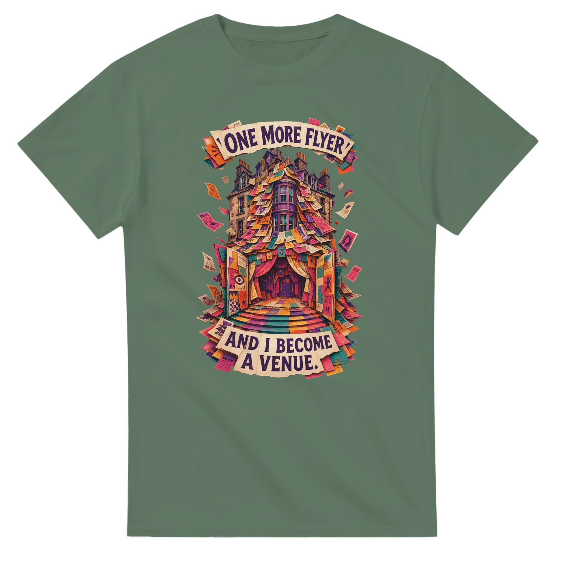 One More Flyer and I Become a Venue T-shirt — product view 13
