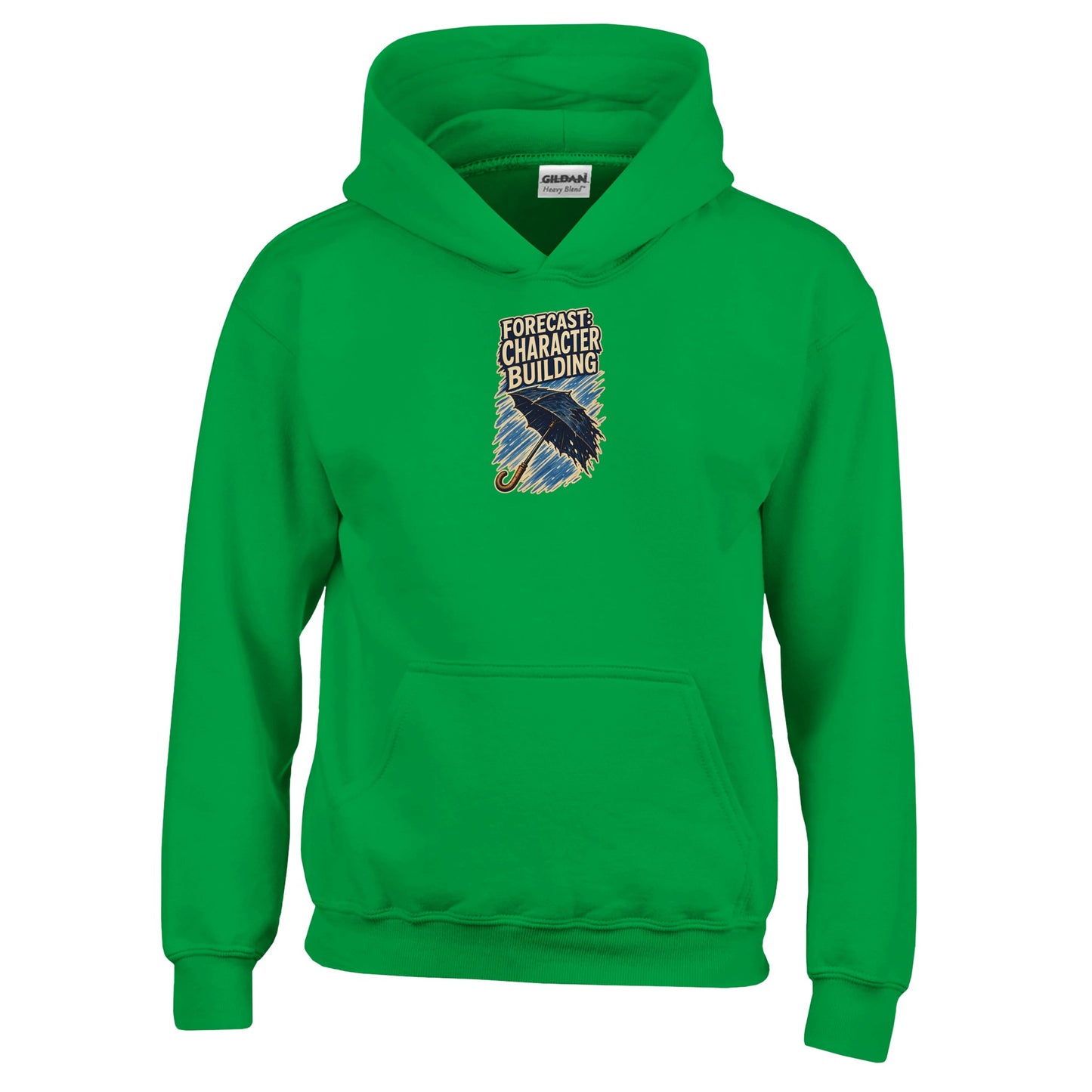 Forecast: Character Building – British Weather Kids' Hoodie — product view 8