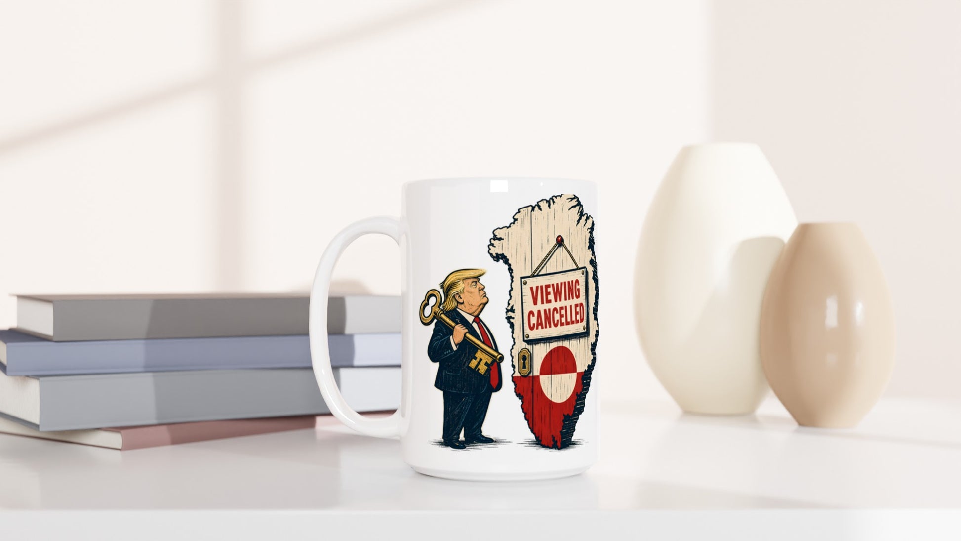 Viewing Cancelled — Greenland Political Satire Large Mug — product view 6