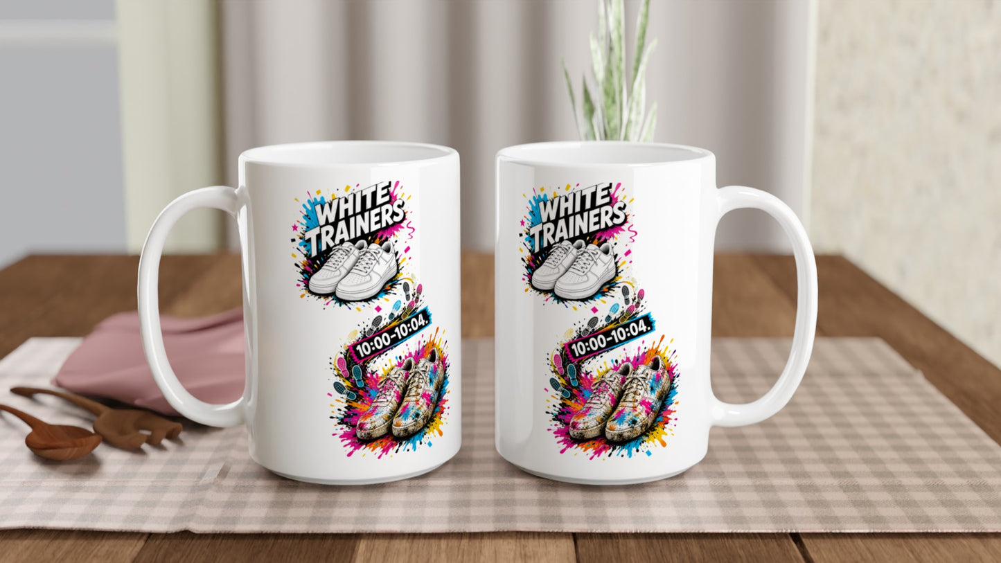 White Trainers: 10:00–10:04 Large Mug — product view 5