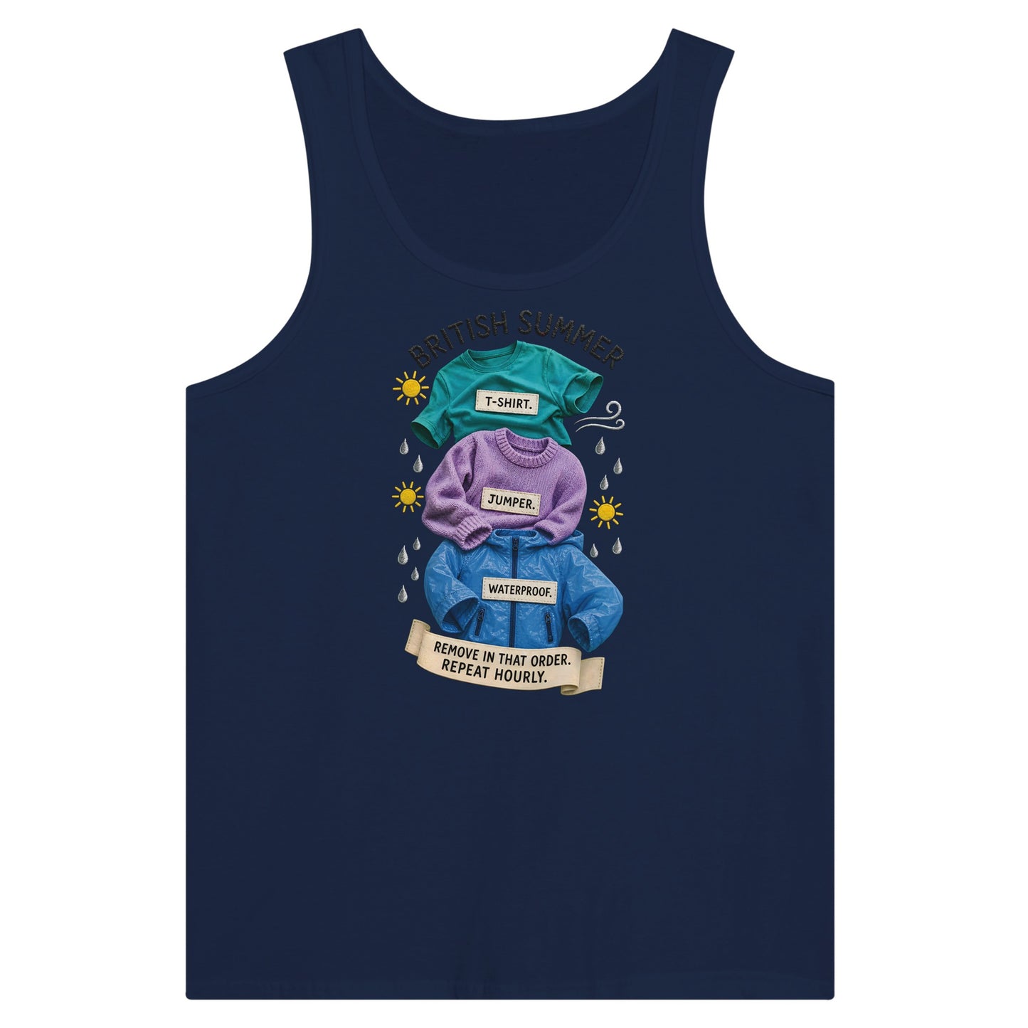 British Summer: Repeat Layers Hourly Premium Unisex Tank Top — product view 9