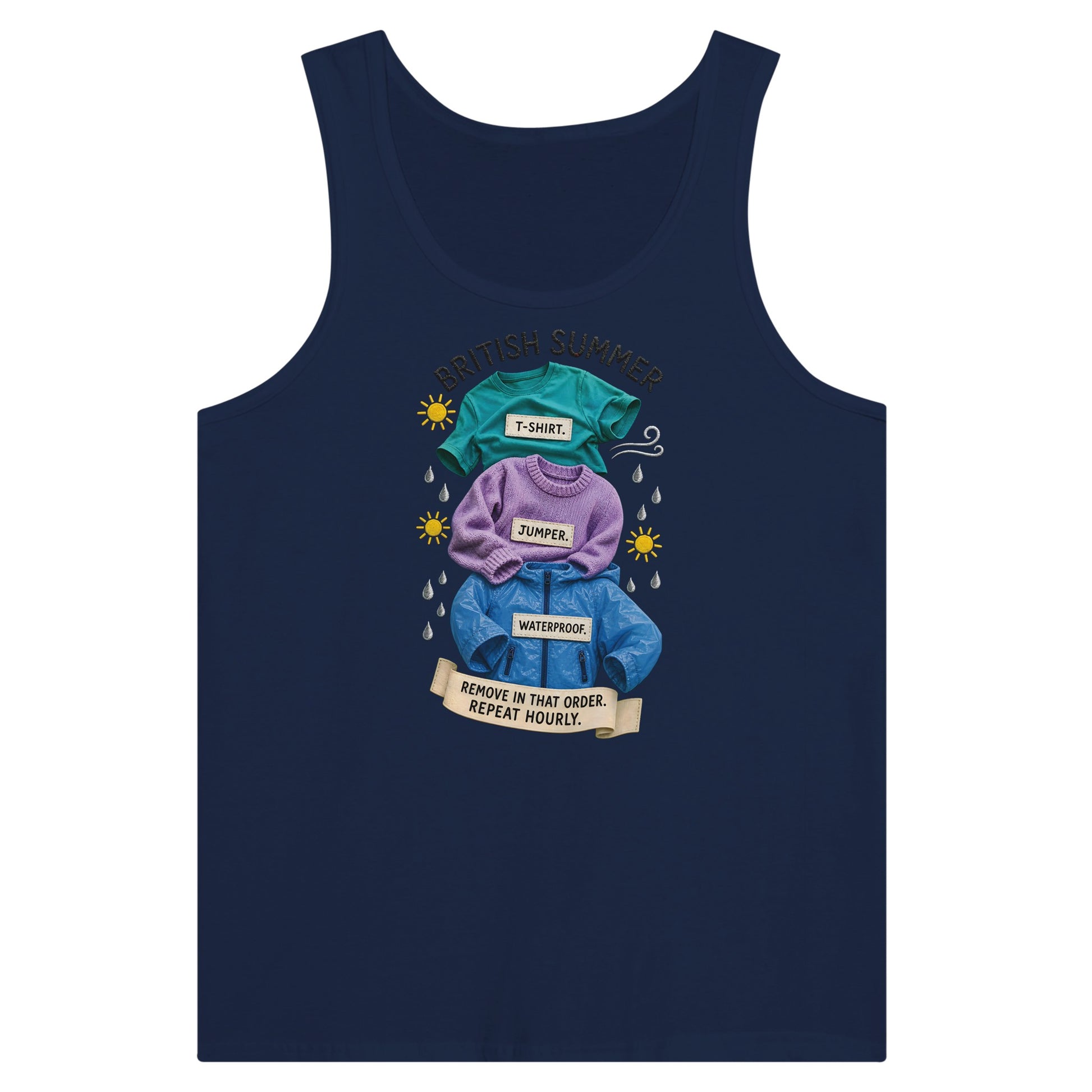 British Summer: Repeat Layers Hourly Premium Unisex Tank Top — product view 9