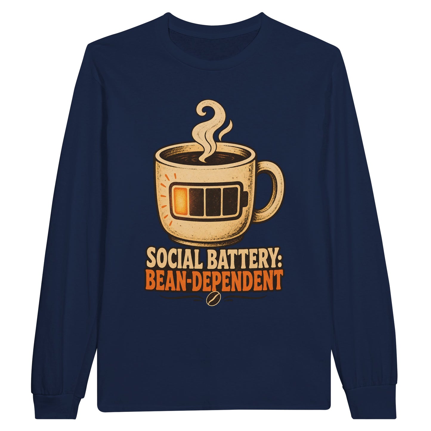 Social Battery: Bean-Dependent Graphic Long-Sleeve T-shirt — product view 11