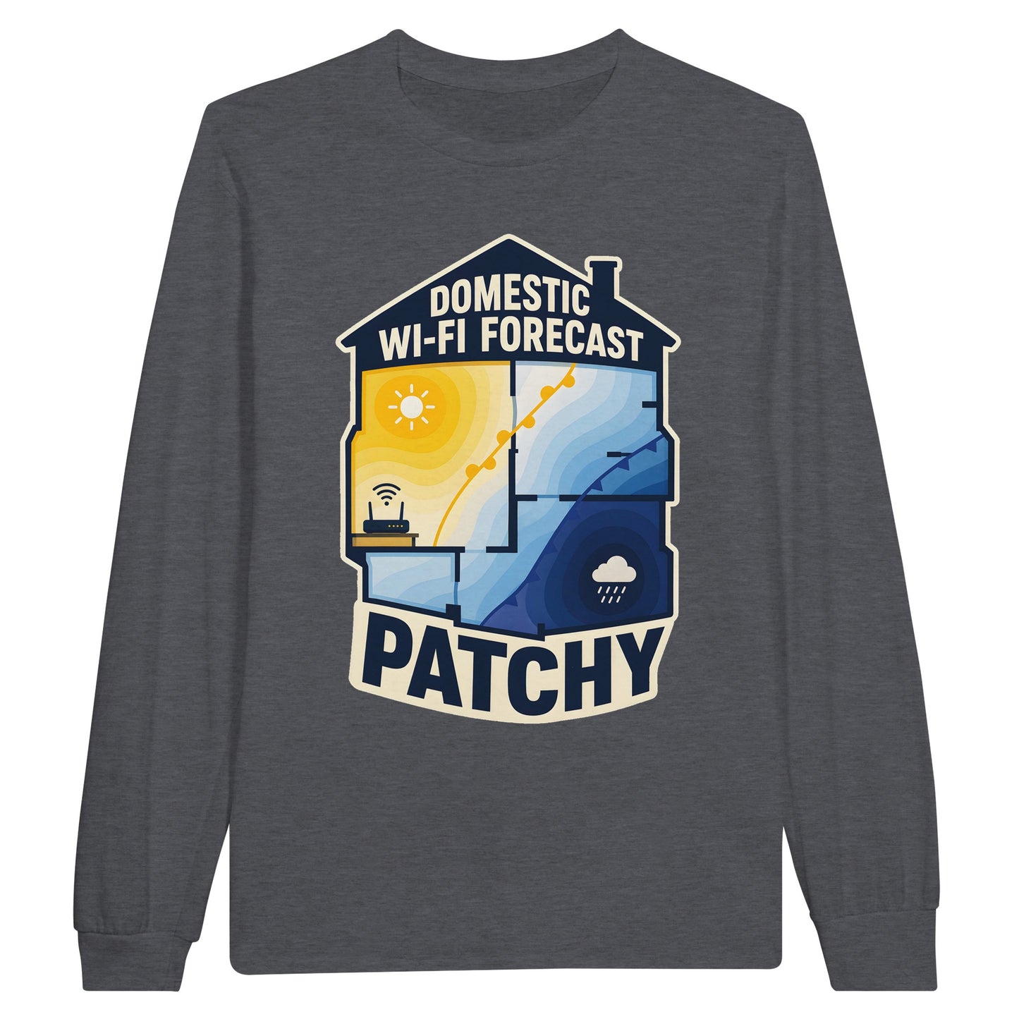 Domestic Wi-Fi Forecast Patchy Long-Sleeve T-shirt — product view 2