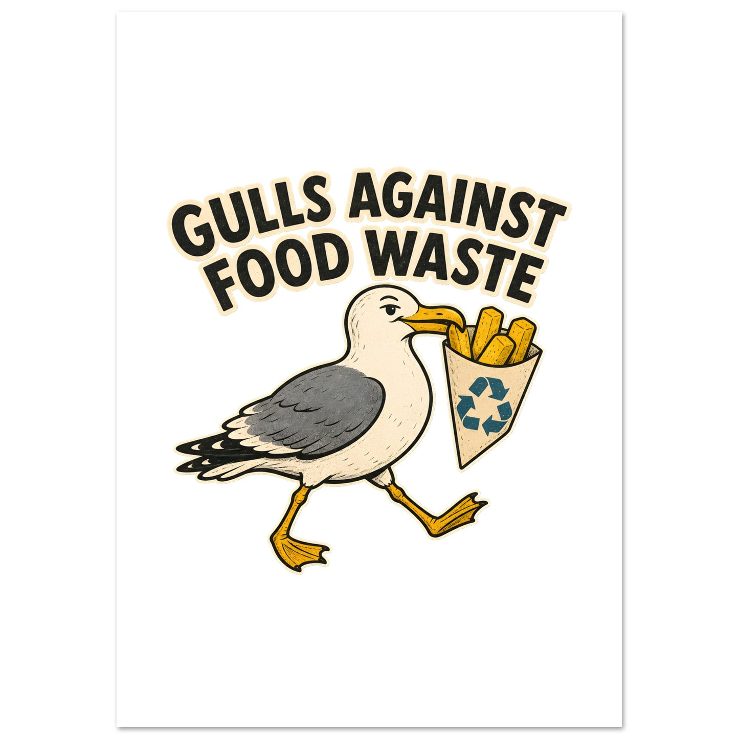 Gulls Against Food Waste Graphic Poster — product view 1