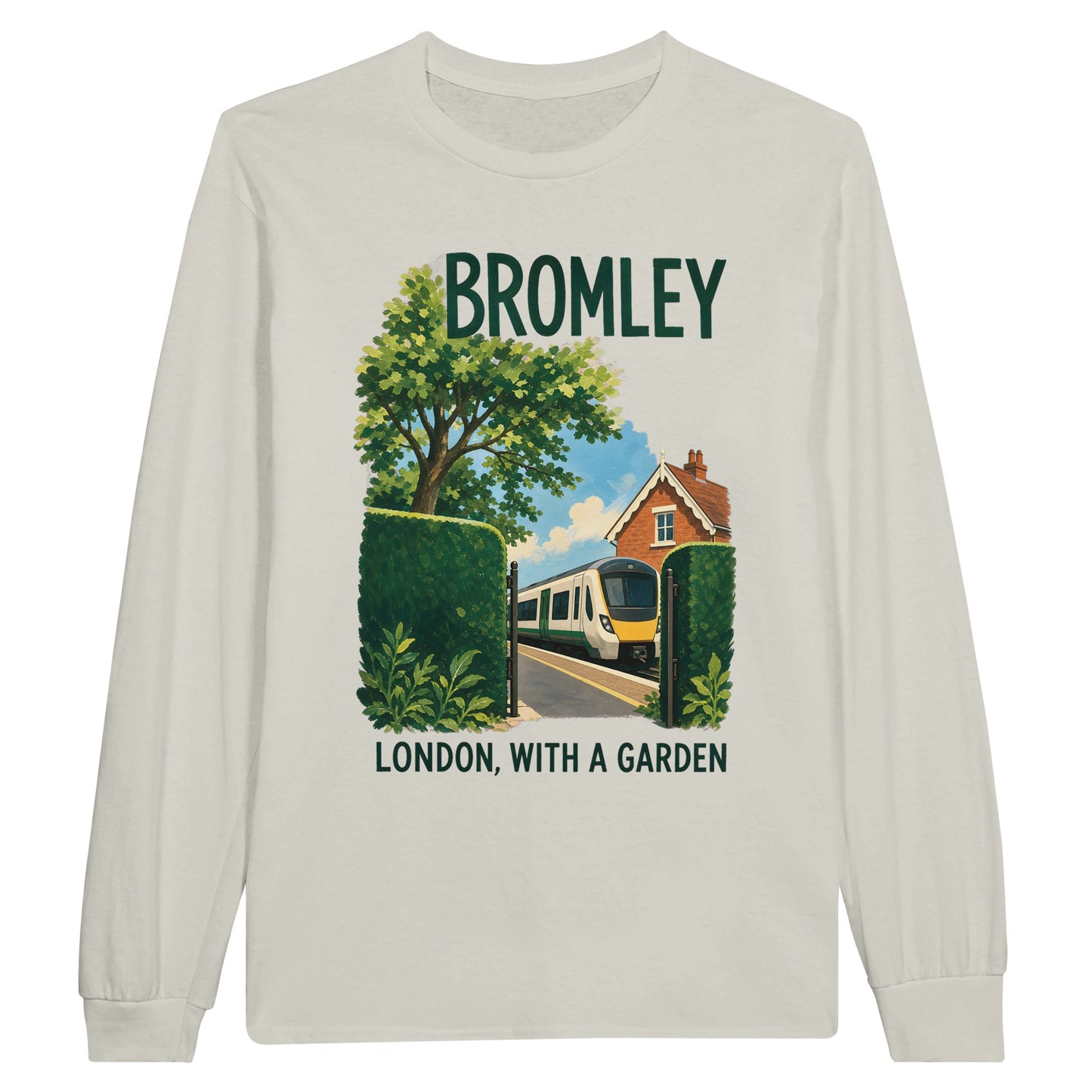 Bromley: London with a Garden Long-Sleeve T-shirt — product view 14