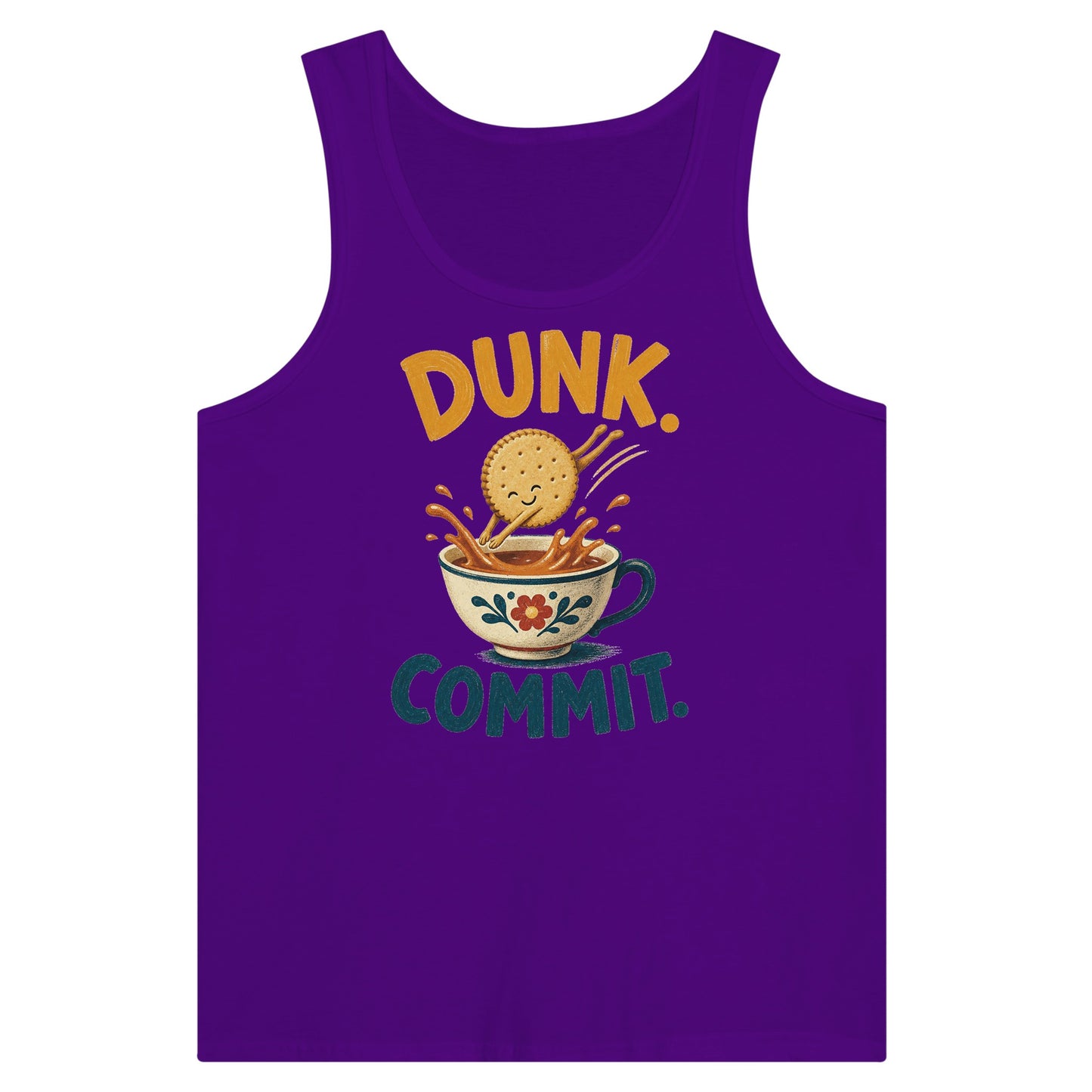 Dunk. Commit. Tea Biscuit Graphic Premium Unisex Tank Top — product view 6