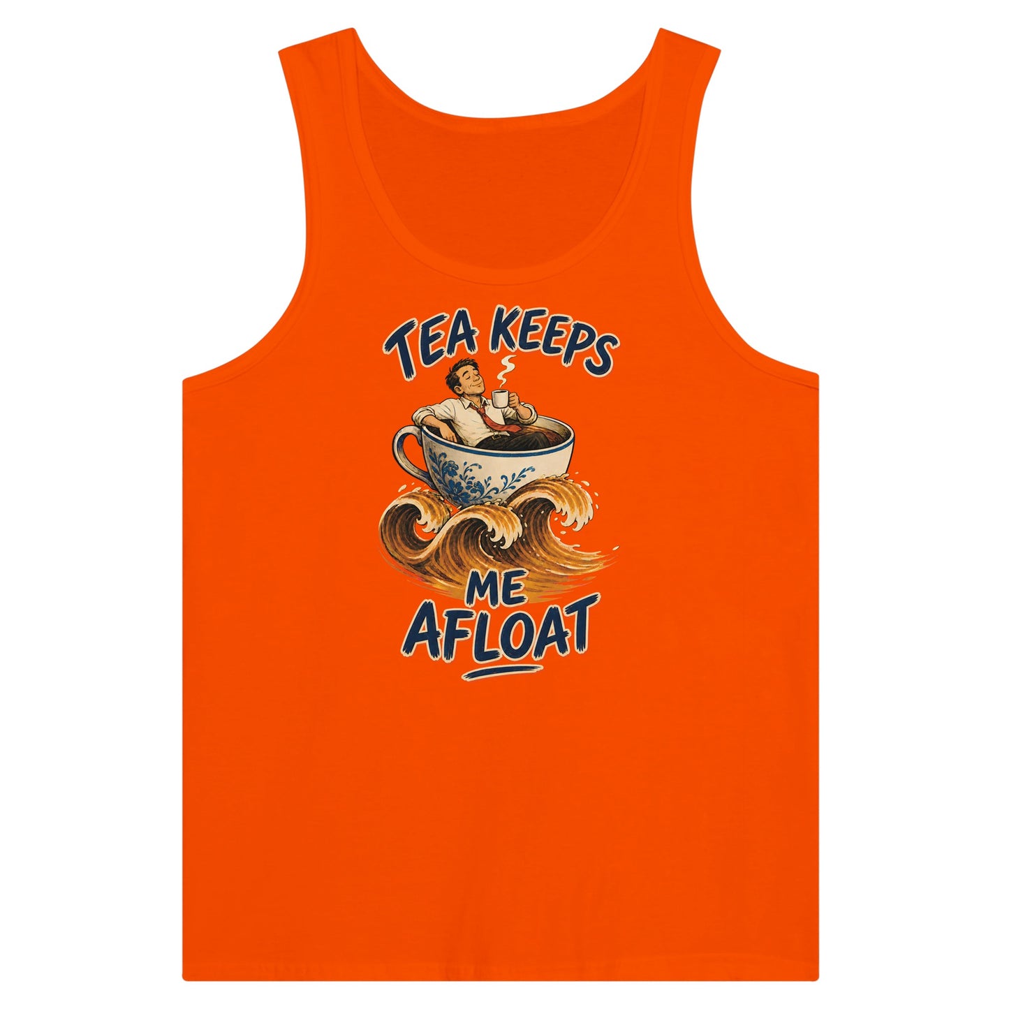 Tea Keeps Me Afloat Premium Unisex Tank Top — product view 7
