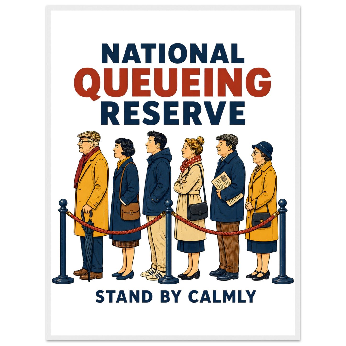 National Queueing Reserve – British Queue Graphic Framed Wall Art — product view 7