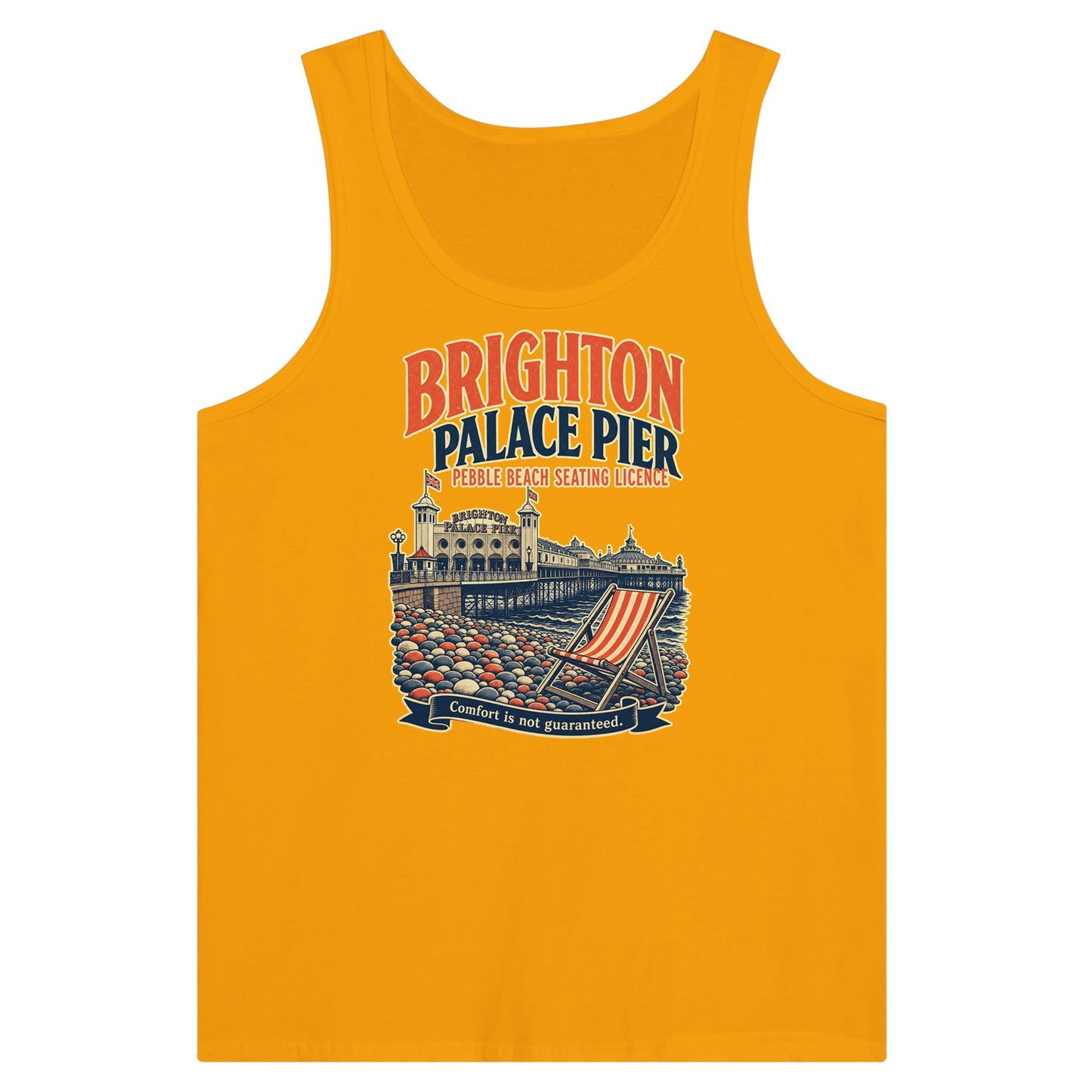 Brighton Pebble Beach Seating Licence Premium Unisex Tank Top — product view 11