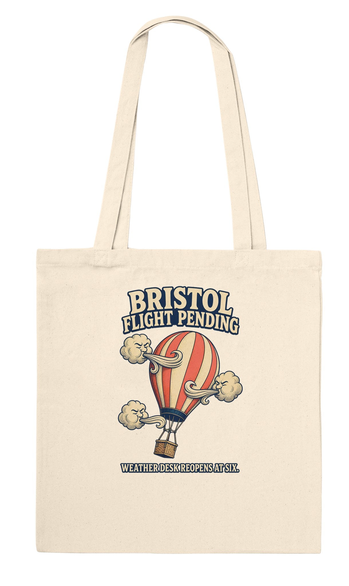 Bristol Flight Pending – Weather Desk Tote Bag — product view 6