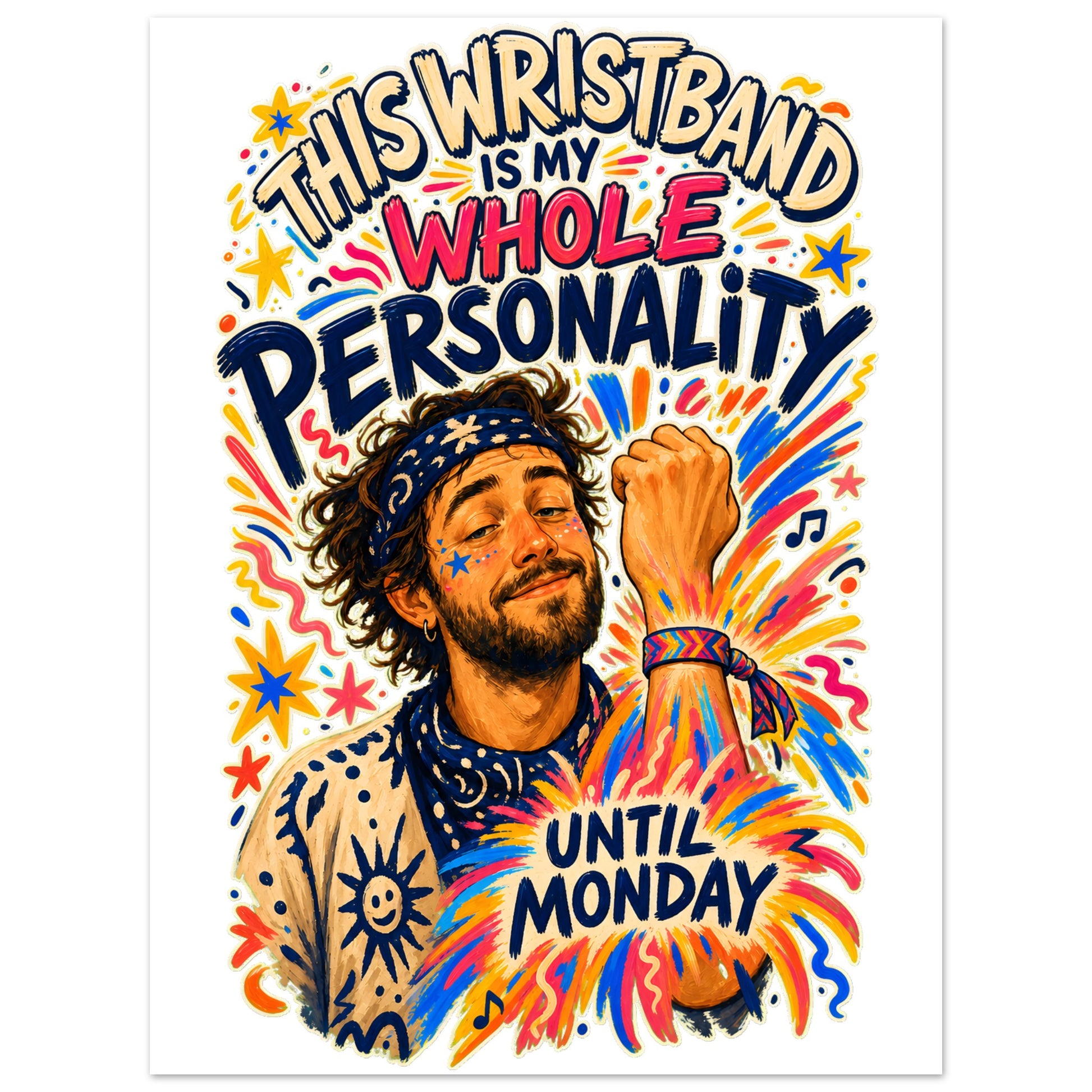 This Wristband Is My Whole Personality Until Monday Aluminium Print — product view 1
