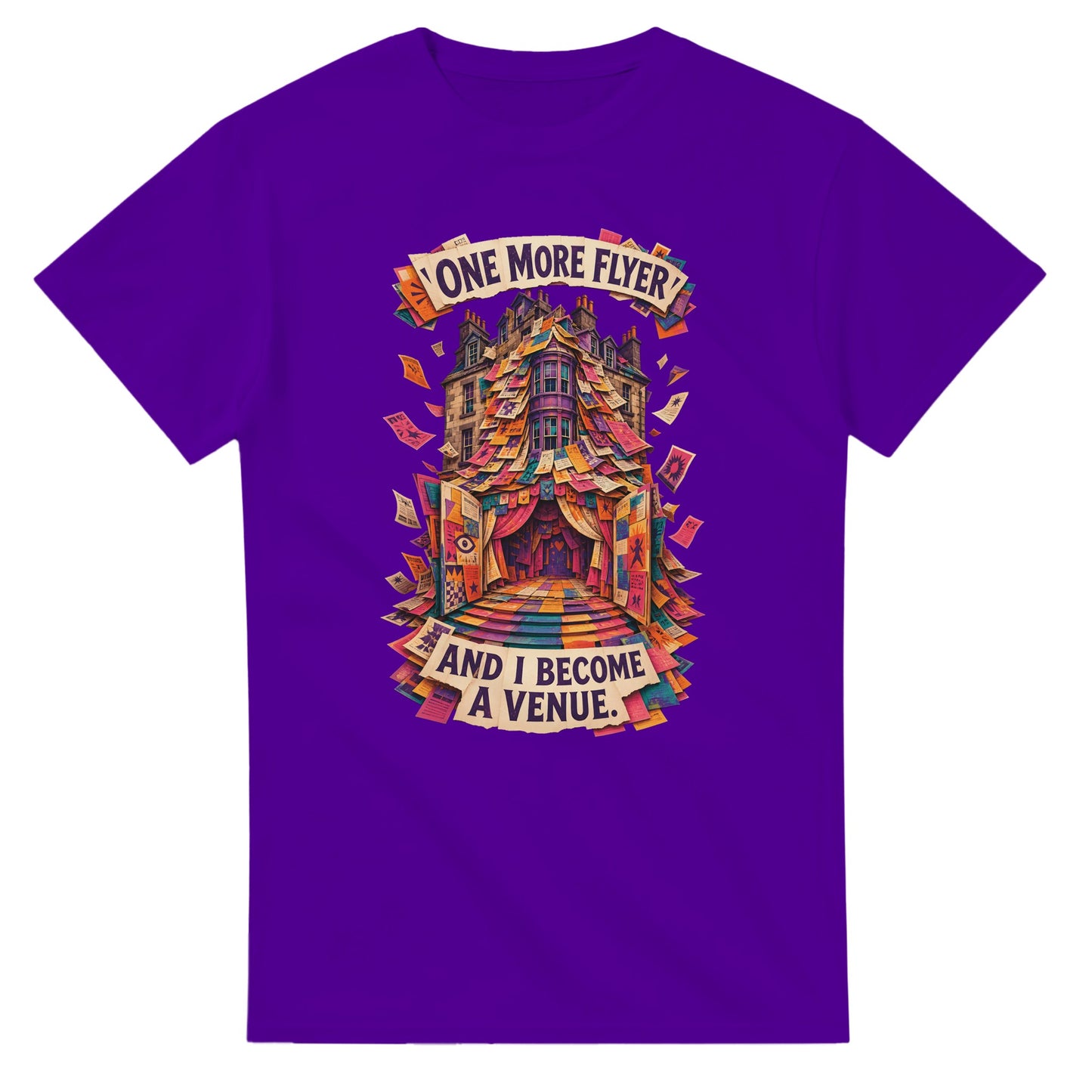 One More Flyer and I Become a Venue T-shirt — product view 16